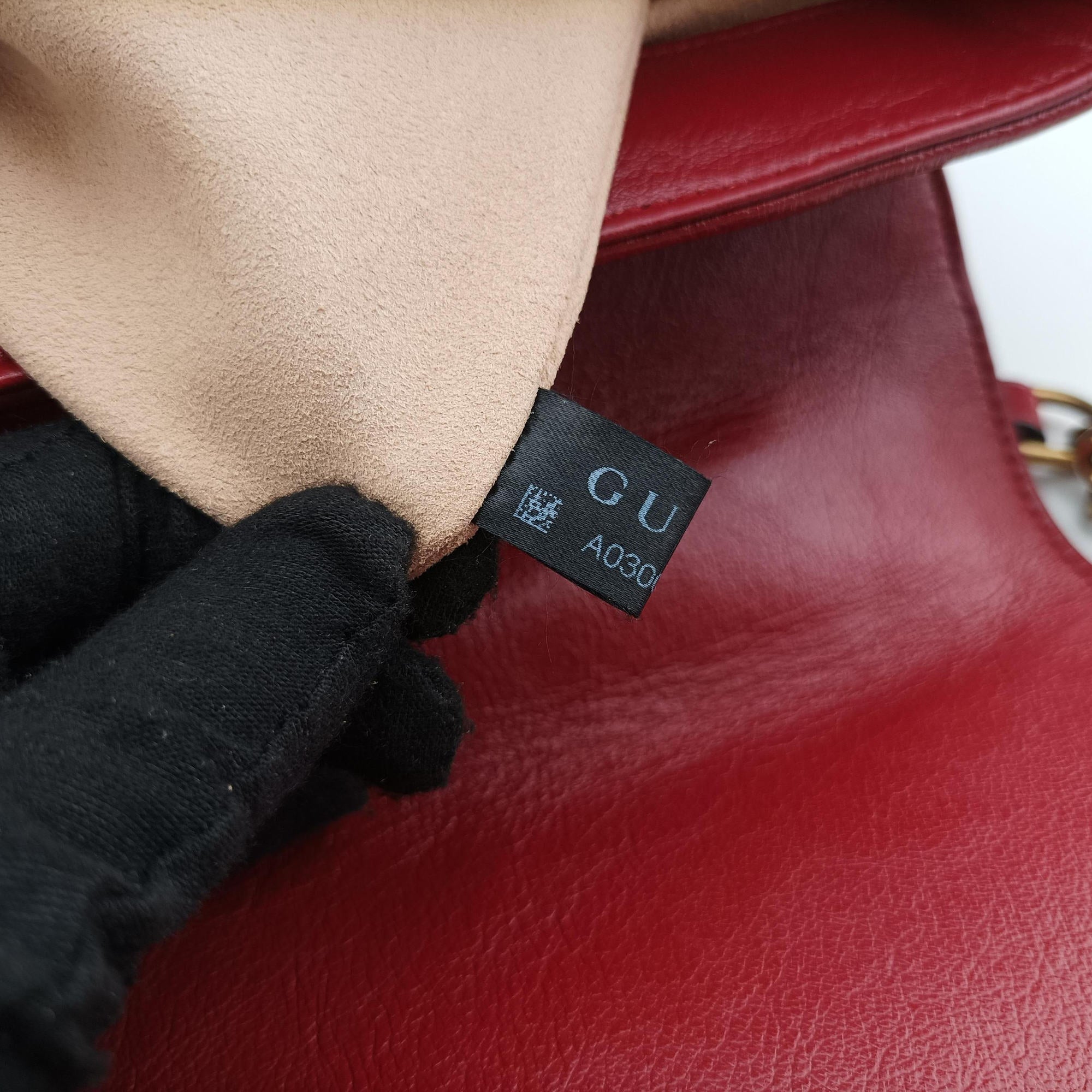 Vintage Gucci GG Marmont Black×red Leather 498109 shoulderbag | stylenewstar