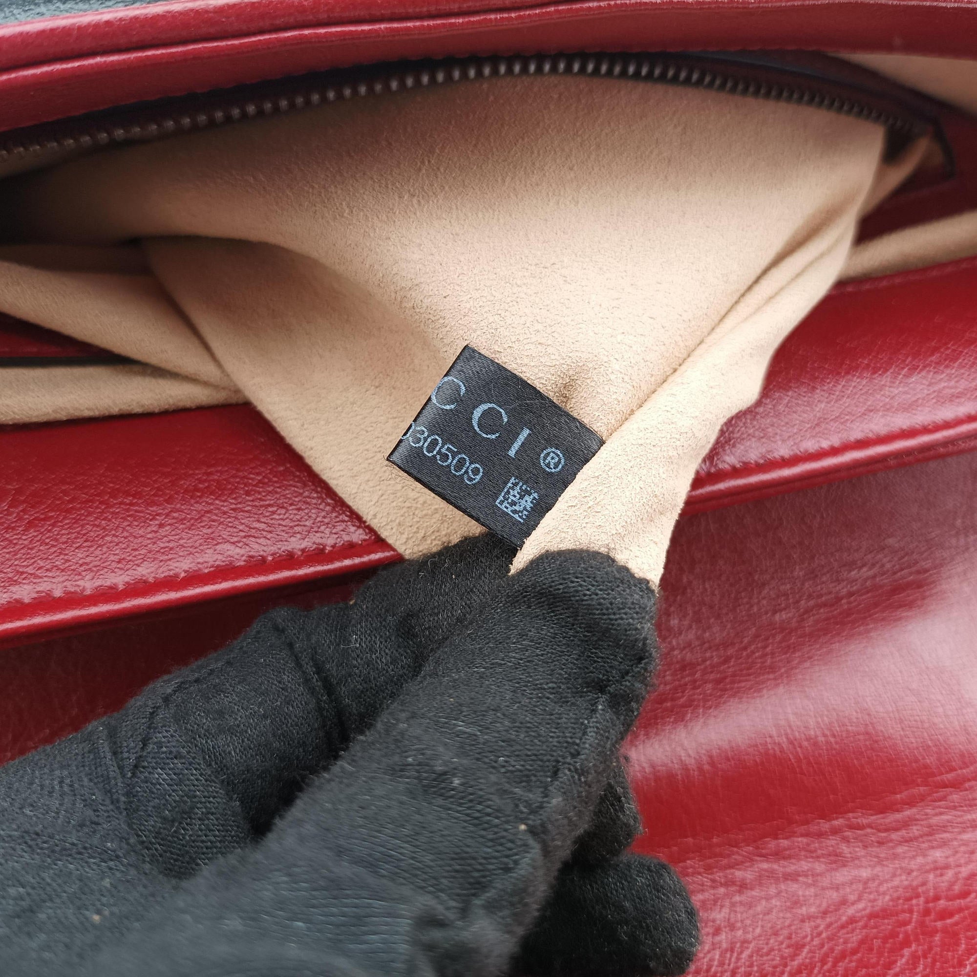 Vintage Gucci GG Marmont Black×red Leather 498109 shoulderbag | stylenewstar