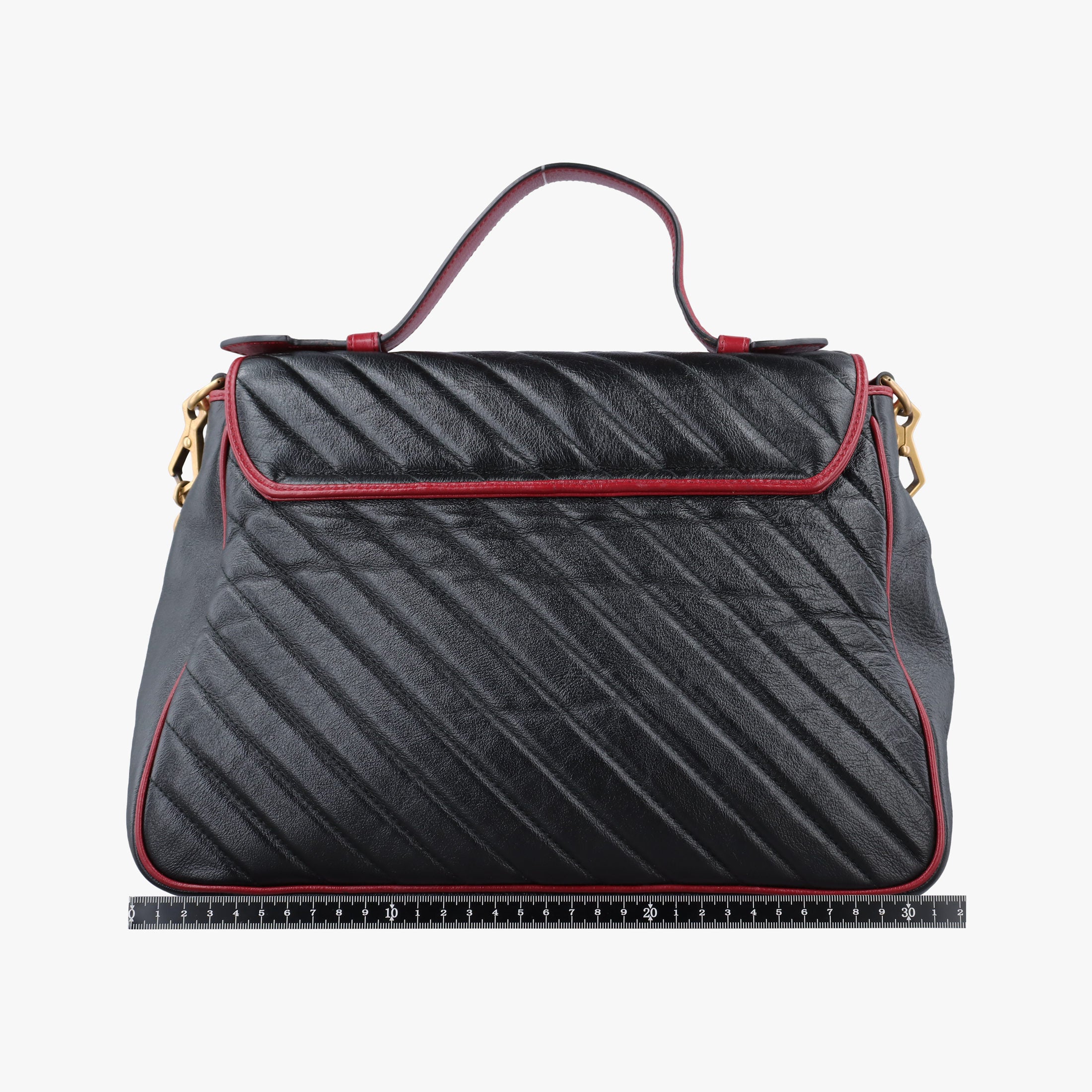 Vintage Gucci GG Marmont Black×red Leather 498109 shoulderbag | stylenewstar