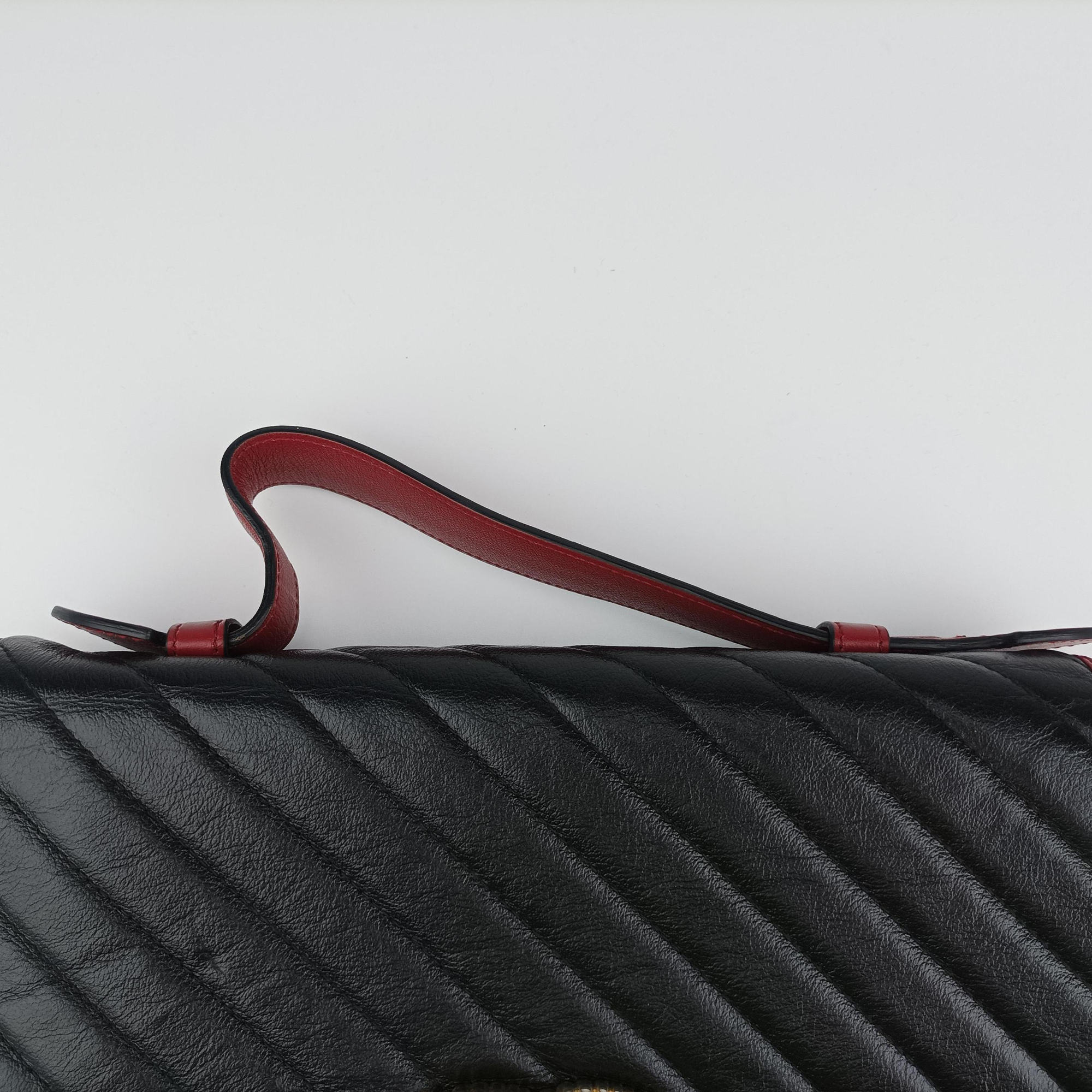 Vintage Gucci GG Marmont Black×red Leather 498109 shoulderbag | stylenewstar