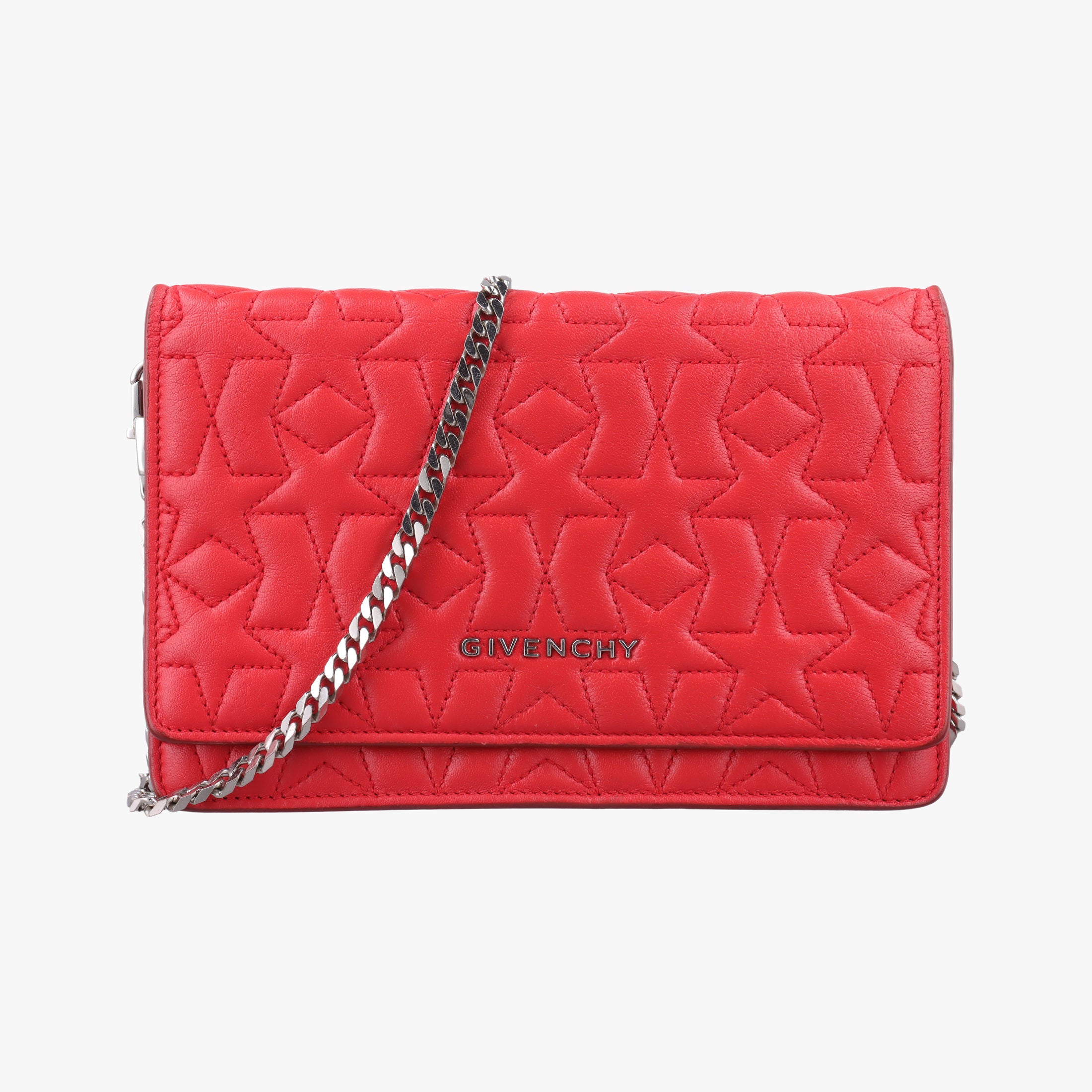 Pre-owned Givenchy Star Animation Red Leather  shoulderbag | stylenewstar