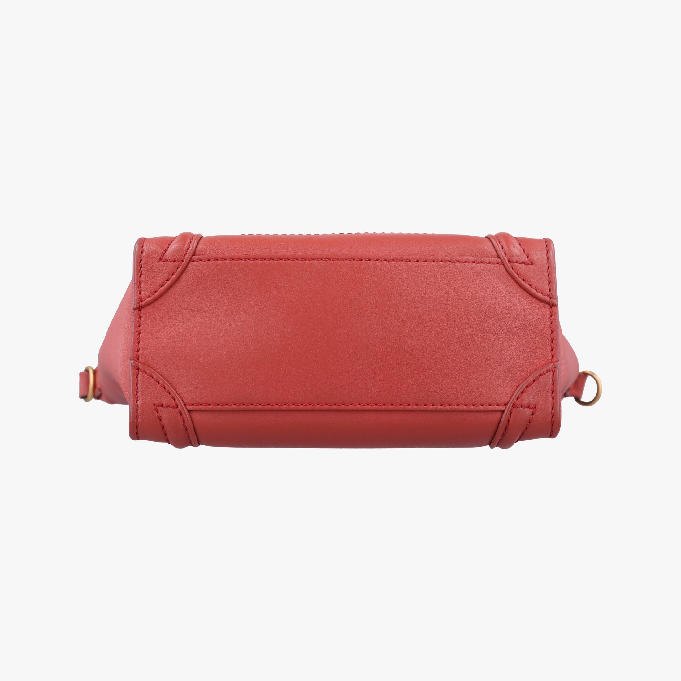 Pre-owned Celine Luggage Mini Shopper Red Leather  handbag | stylenewstar