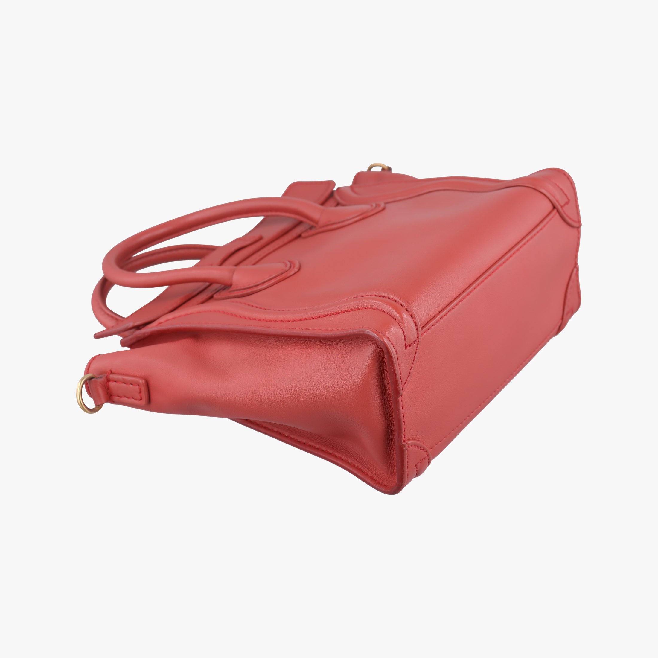 Pre-owned Celine Luggage Mini Shopper Red Leather  handbag | stylenewstar