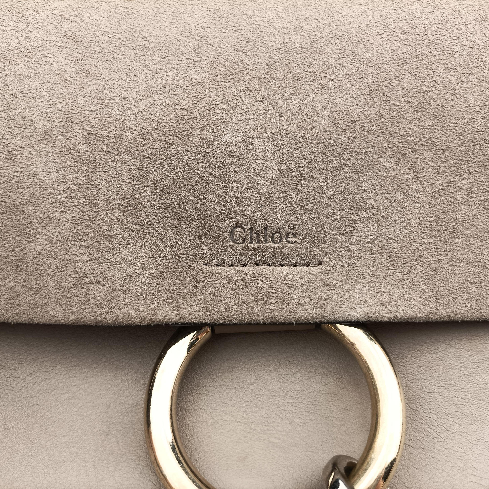 Pre-owned Chloe FAYE Beige Suede × leather  shoulderbag | stylenewstar