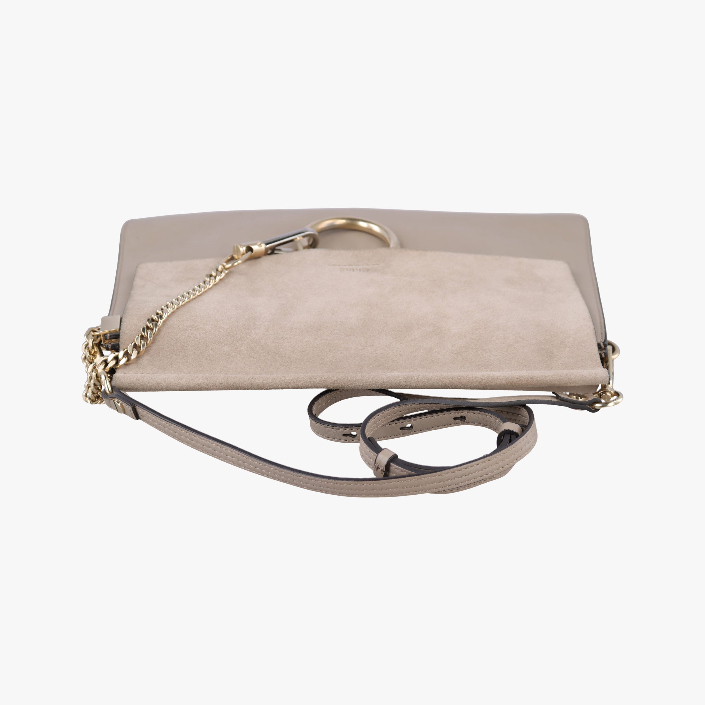 Pre-owned Chloe FAYE Beige Suede × leather  shoulderbag | stylenewstar