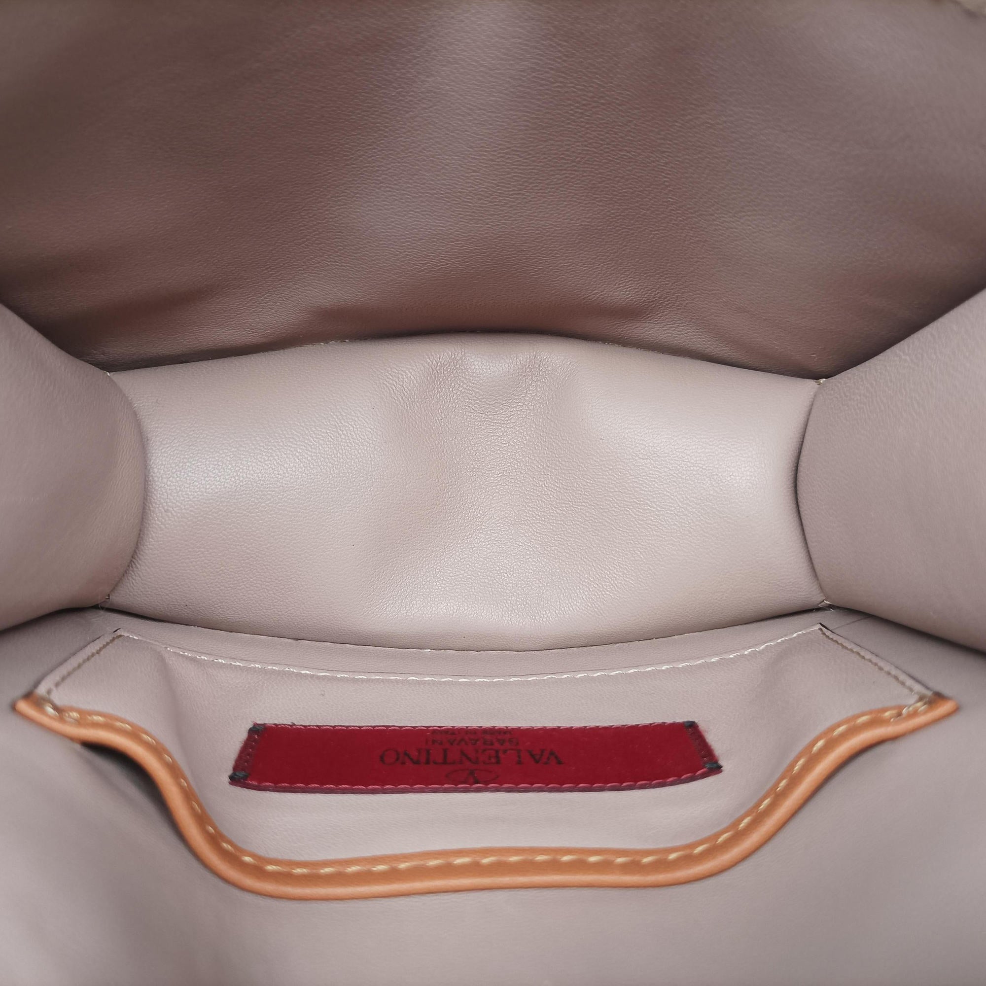 Pre-owned Valentino Glam Lock Multicolor Leather ×Crystal Embellishments  shoulderbag | stylenewstar