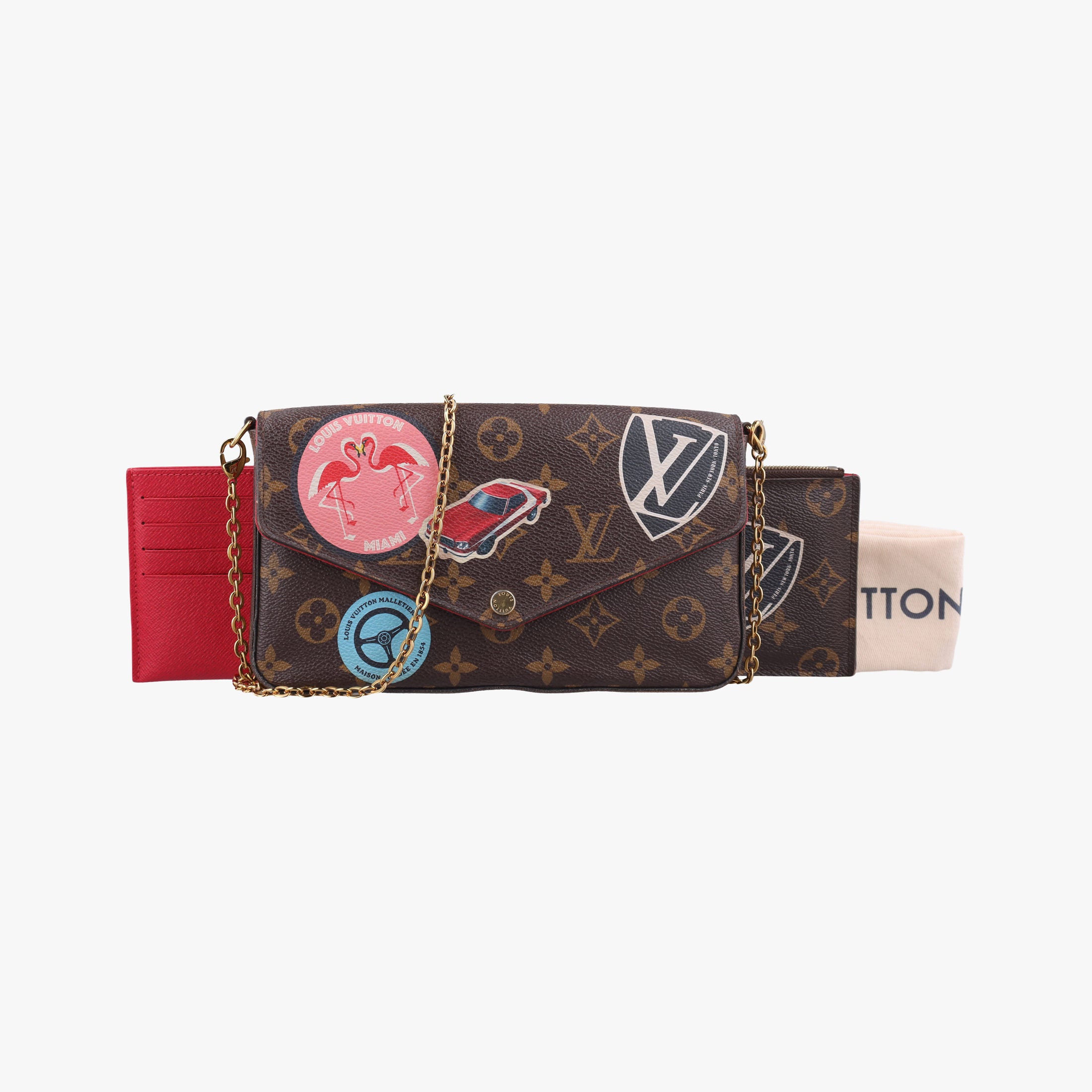 Pre-owned Louis Vuitton Felicie Pochette Brown×Multicolor Monogram Canvas M62145 shoulderbag | stylenewstar