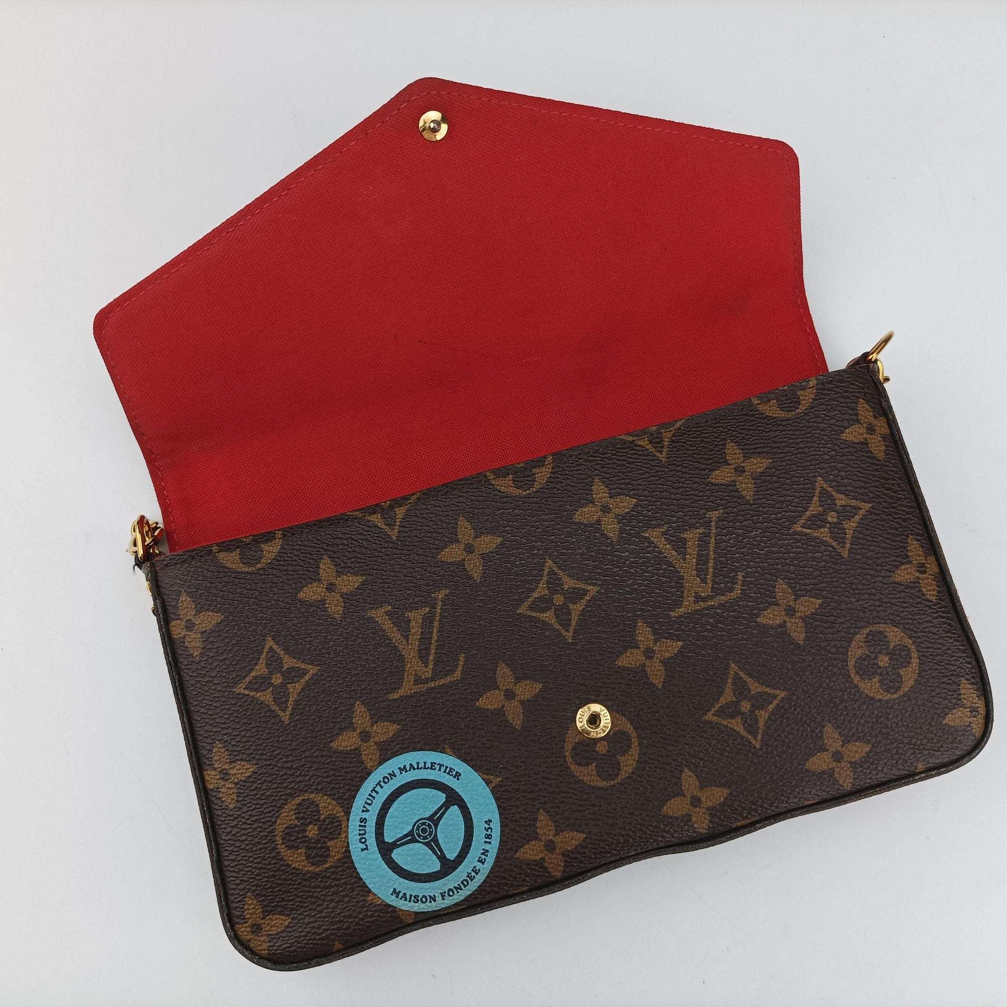 Pre-owned Louis Vuitton Felicie Pochette Brown×Multicolor Monogram Canvas M62145 shoulderbag | stylenewstar