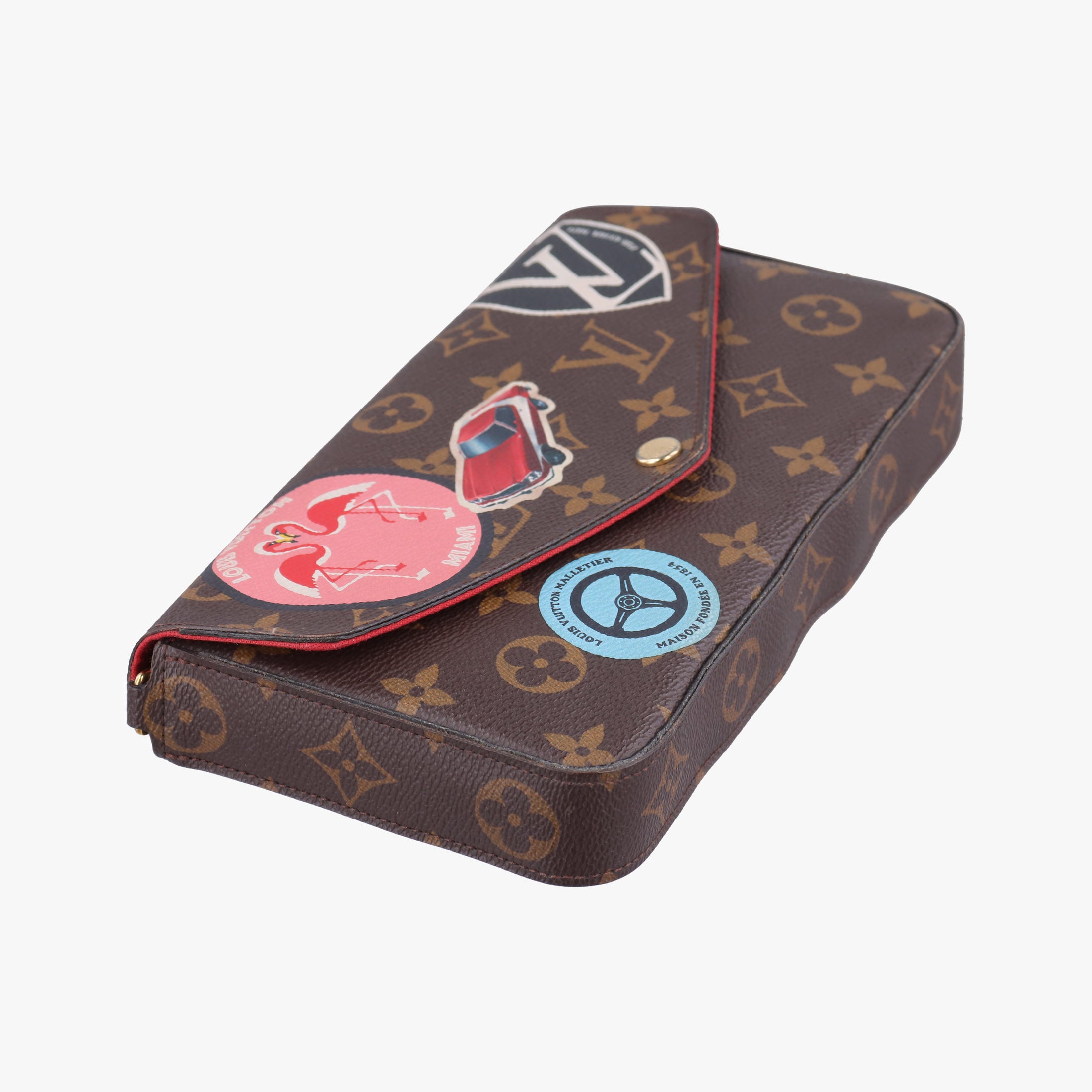 Pre-owned Louis Vuitton Felicie Pochette Brown×Multicolor Monogram Canvas M62145 shoulderbag | stylenewstar