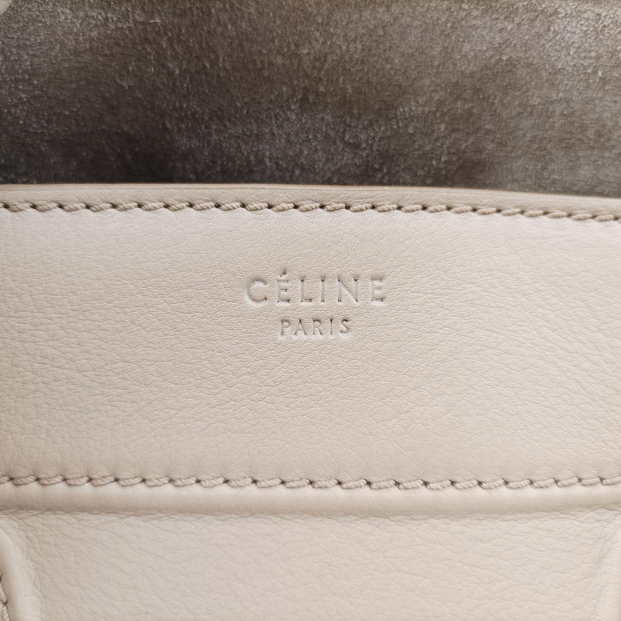 Pre-owned Celine Luggage Small Square Phantom Beige Leather  handbag | stylenewstar