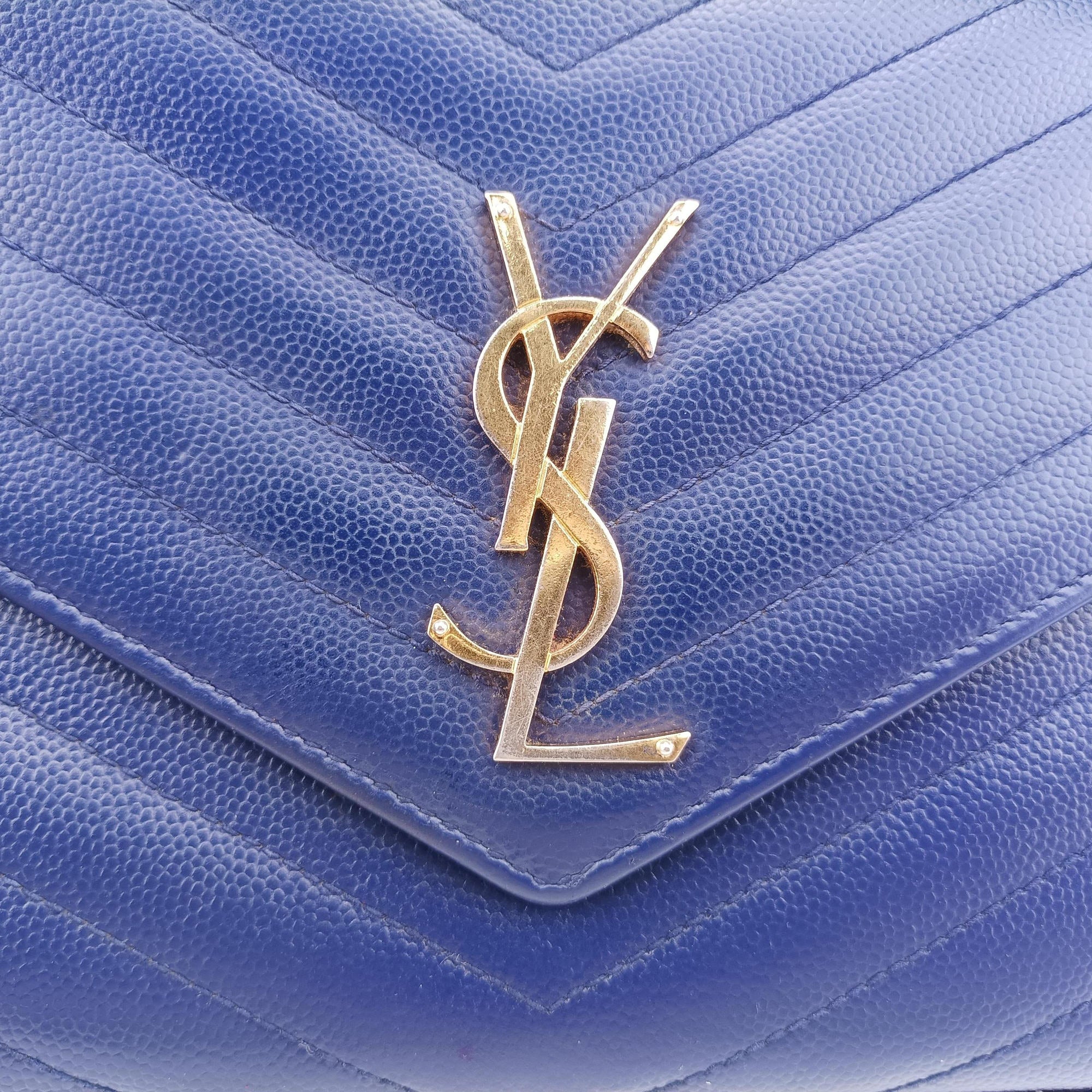 Vintage Yves Saint Laurent MONOGRAM Navy Caviar 377828 shoulderbag | stylenewstar