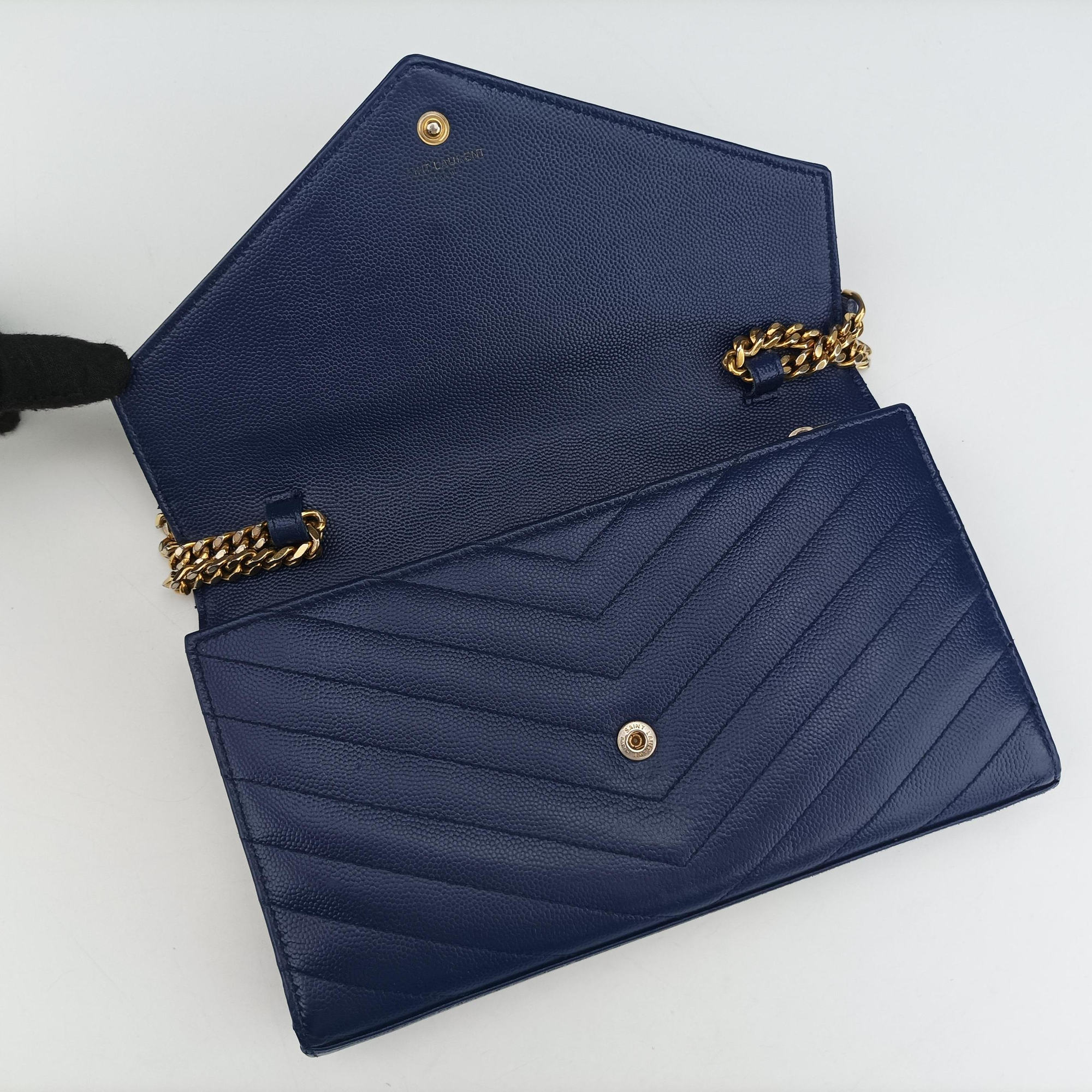 Vintage Yves Saint Laurent MONOGRAM Navy Caviar 377828 shoulderbag | stylenewstar