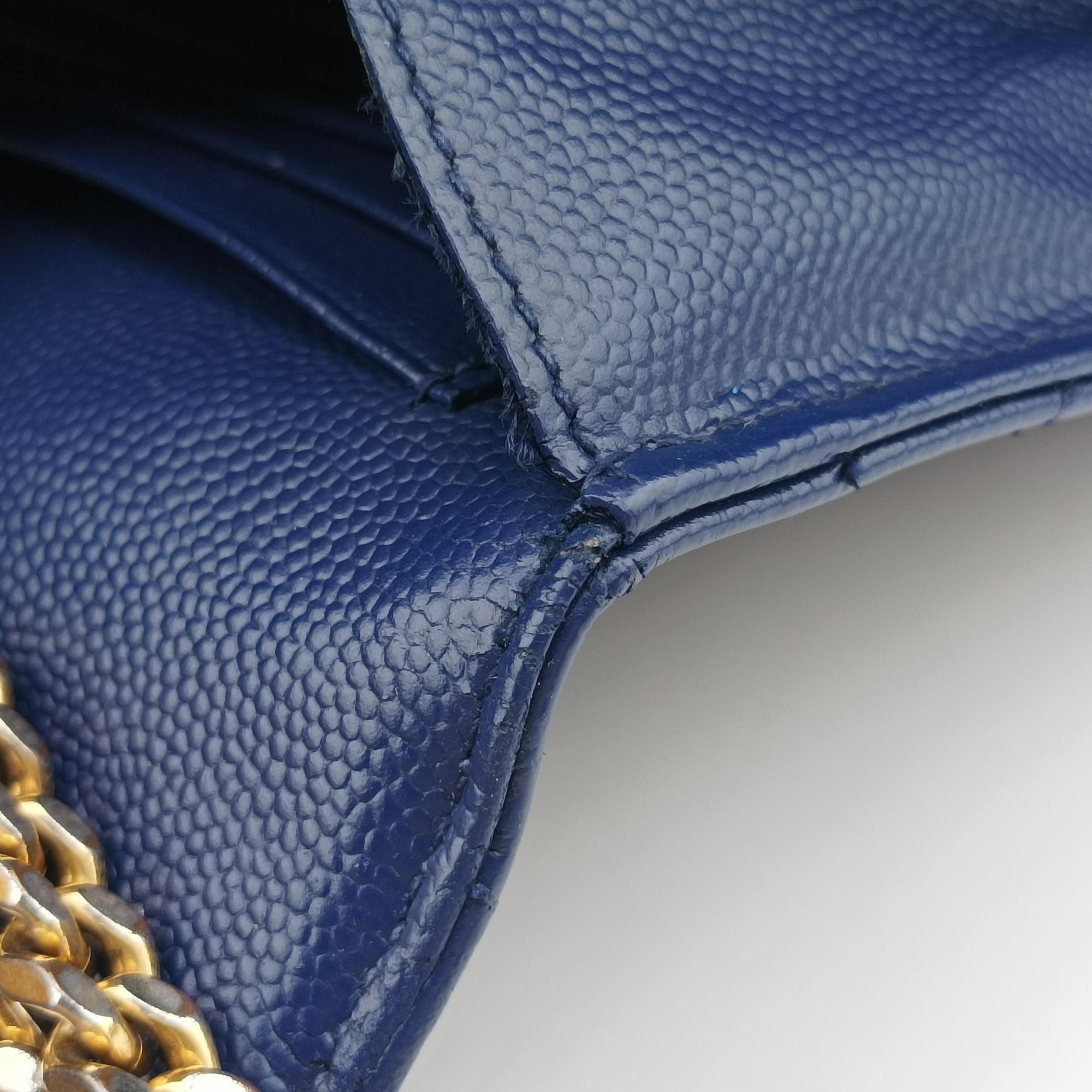 Vintage Yves Saint Laurent MONOGRAM Navy Caviar 377828 shoulderbag | stylenewstar