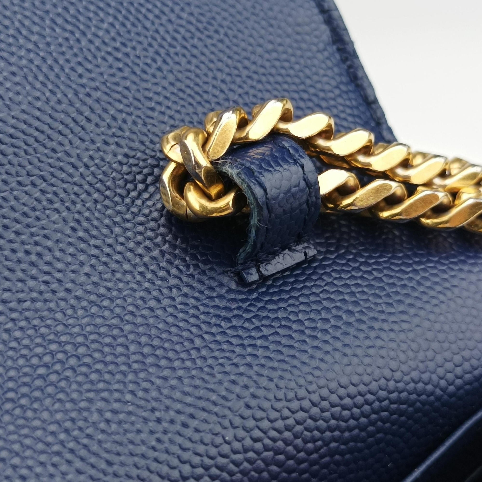 Vintage Yves Saint Laurent MONOGRAM Navy Caviar 377828 shoulderbag | stylenewstar