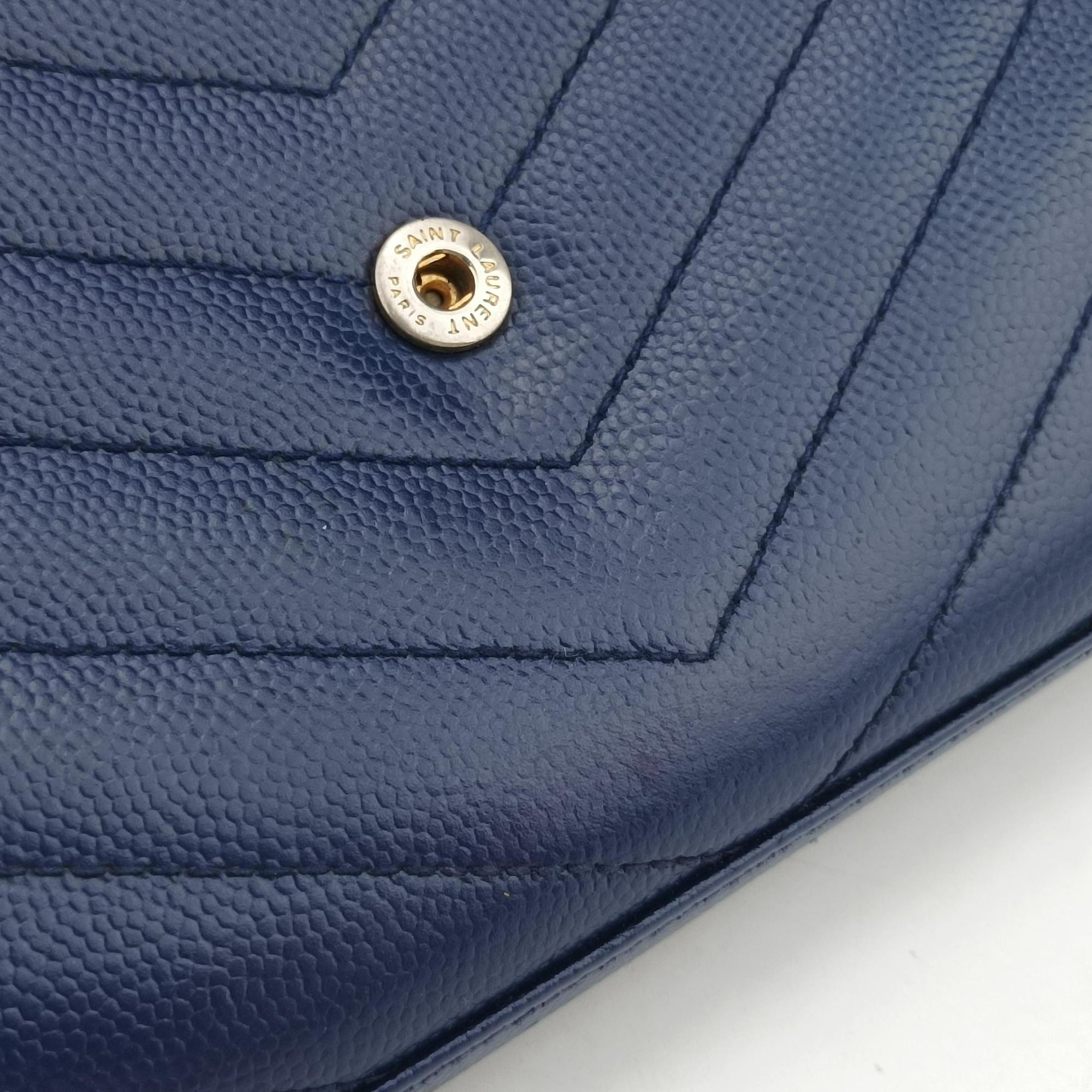 Vintage Yves Saint Laurent MONOGRAM Navy Caviar 377828 shoulderbag | stylenewstar