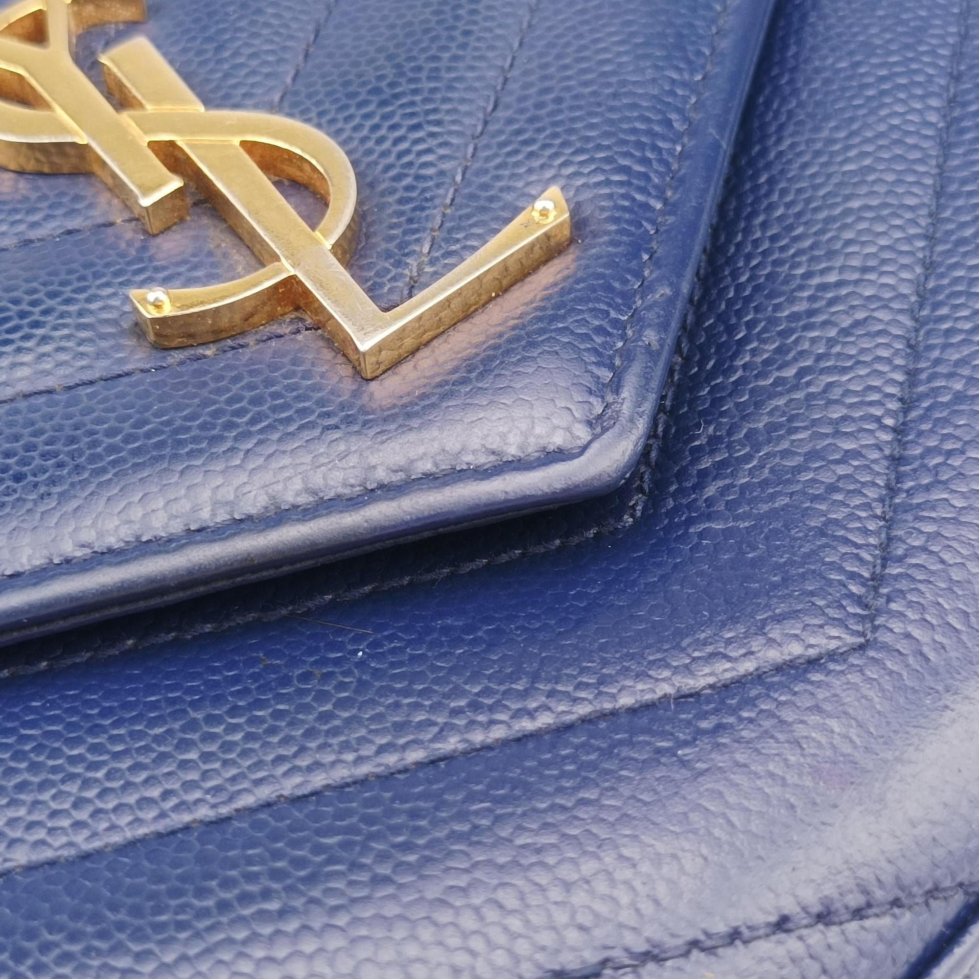 Vintage Yves Saint Laurent MONOGRAM Navy Caviar 377828 shoulderbag | stylenewstar