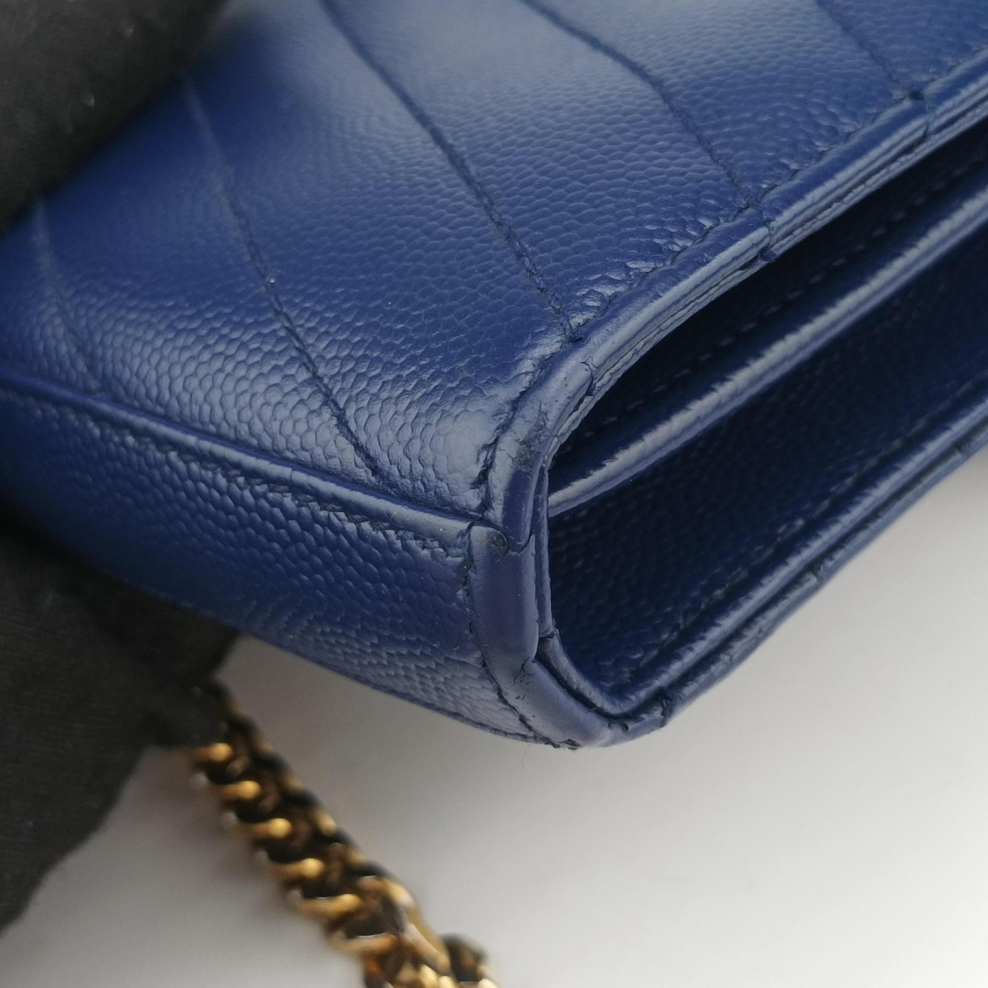 Vintage Yves Saint Laurent MONOGRAM Navy Caviar 377828 shoulderbag | stylenewstar