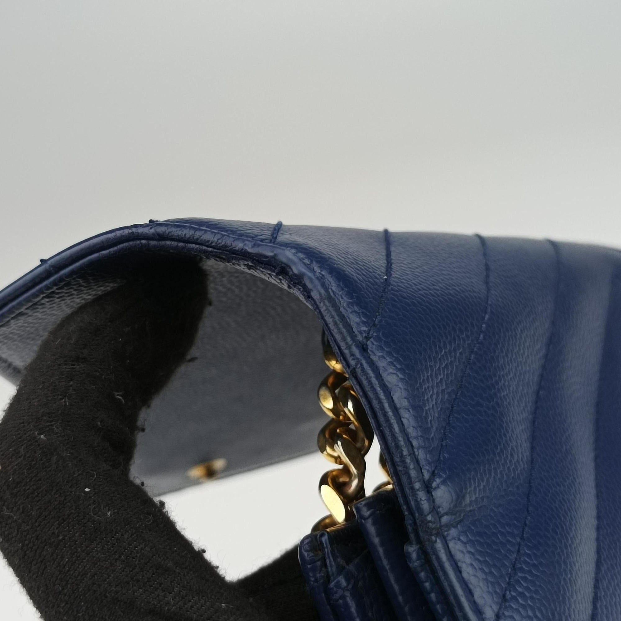 Vintage Yves Saint Laurent MONOGRAM Navy Caviar 377828 shoulderbag | stylenewstar