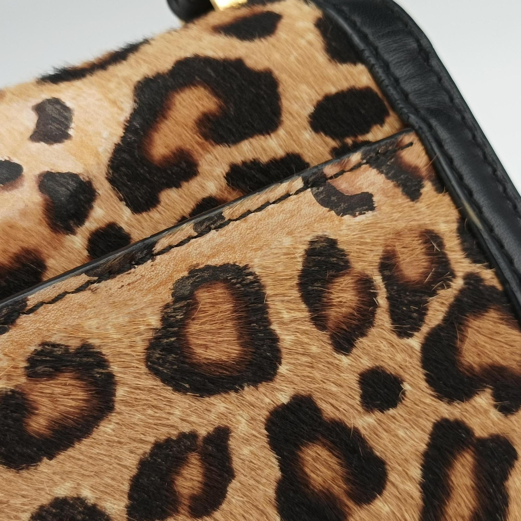 Pre-owned Loewe Barcelona Brown ponyhair×Calf  shoulderbag | stylenewstar