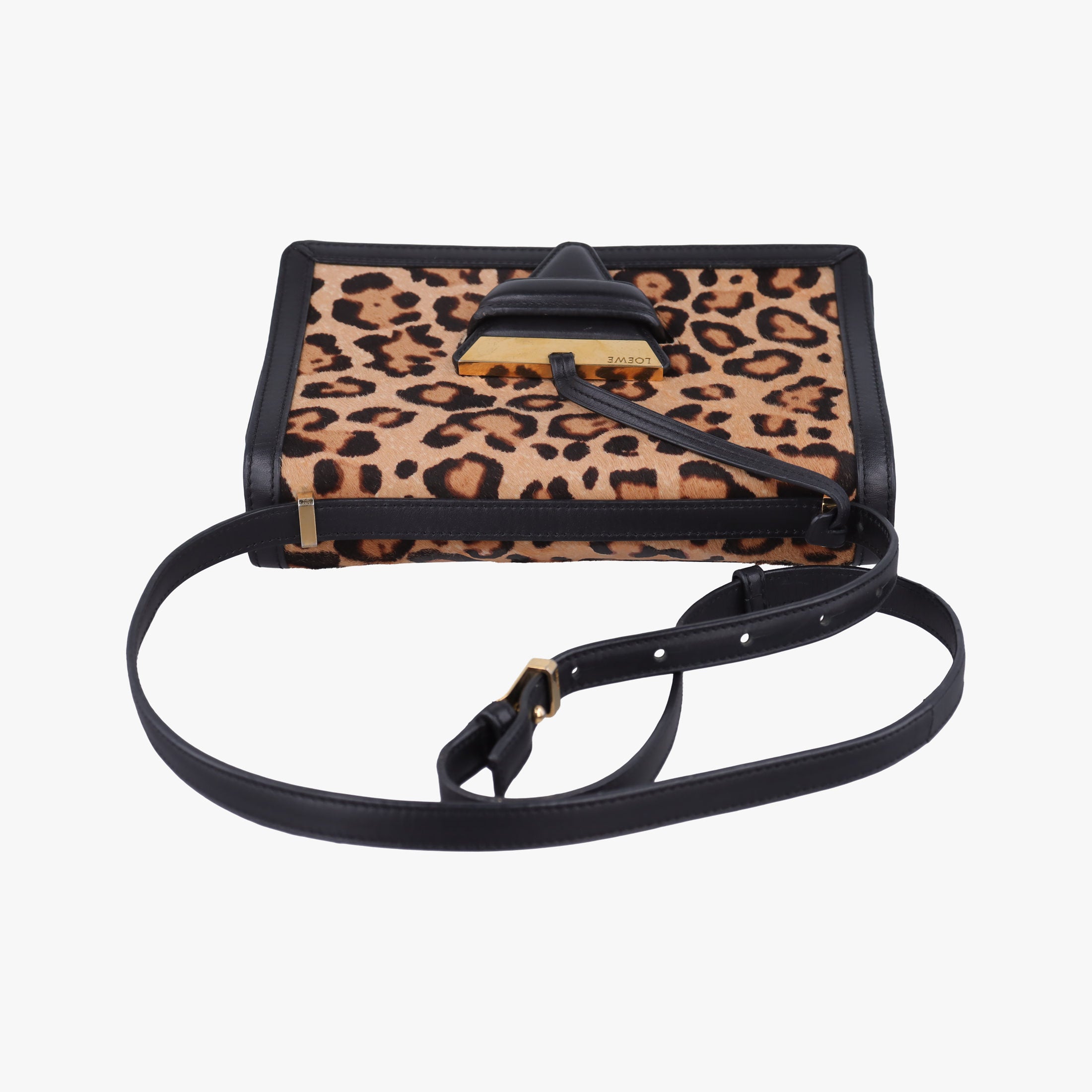 Pre-owned Loewe Barcelona Brown ponyhair×Calf  shoulderbag | stylenewstar