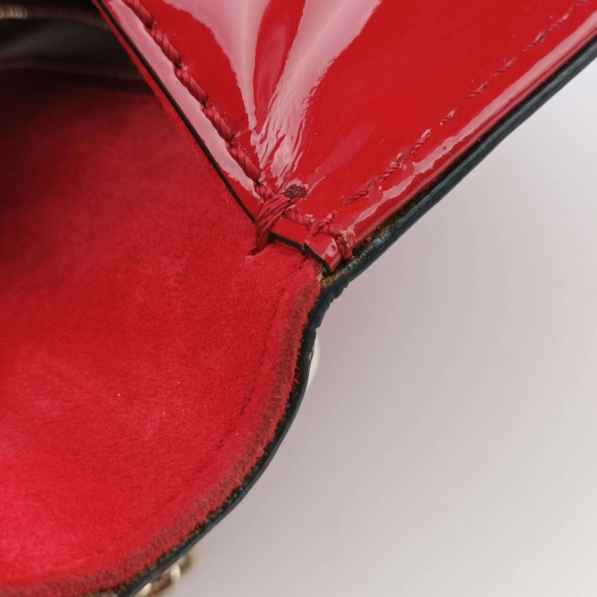 Vintage Valentino Rockstud Glam Lock Red Patent Leather  shoulderbag | stylenewstar