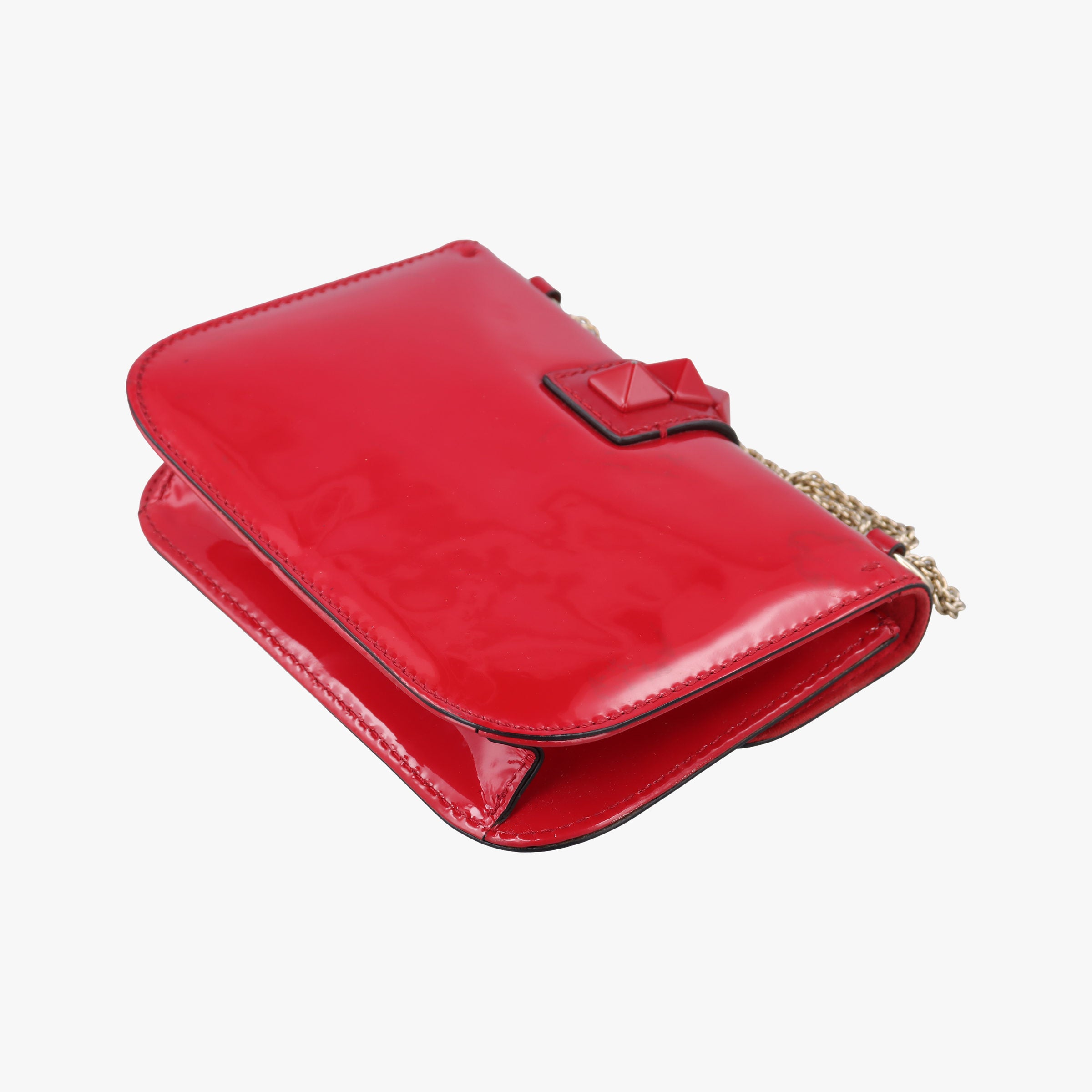 Vintage Valentino Rockstud Glam Lock Red Patent Leather  shoulderbag | stylenewstar