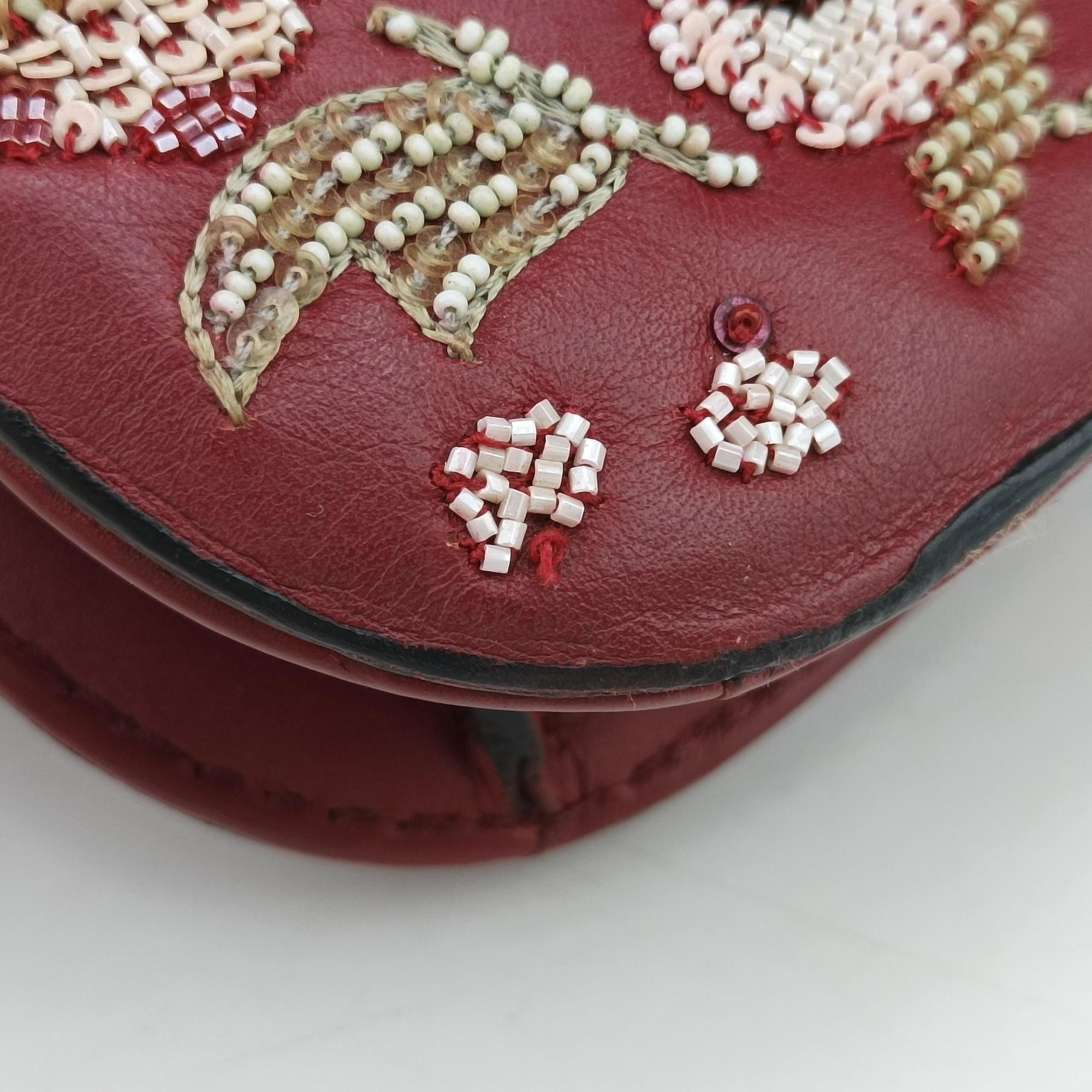 Pre-owned Valentino Rockstud Glam Lock Red Leather  shoulderbag | stylenewstar