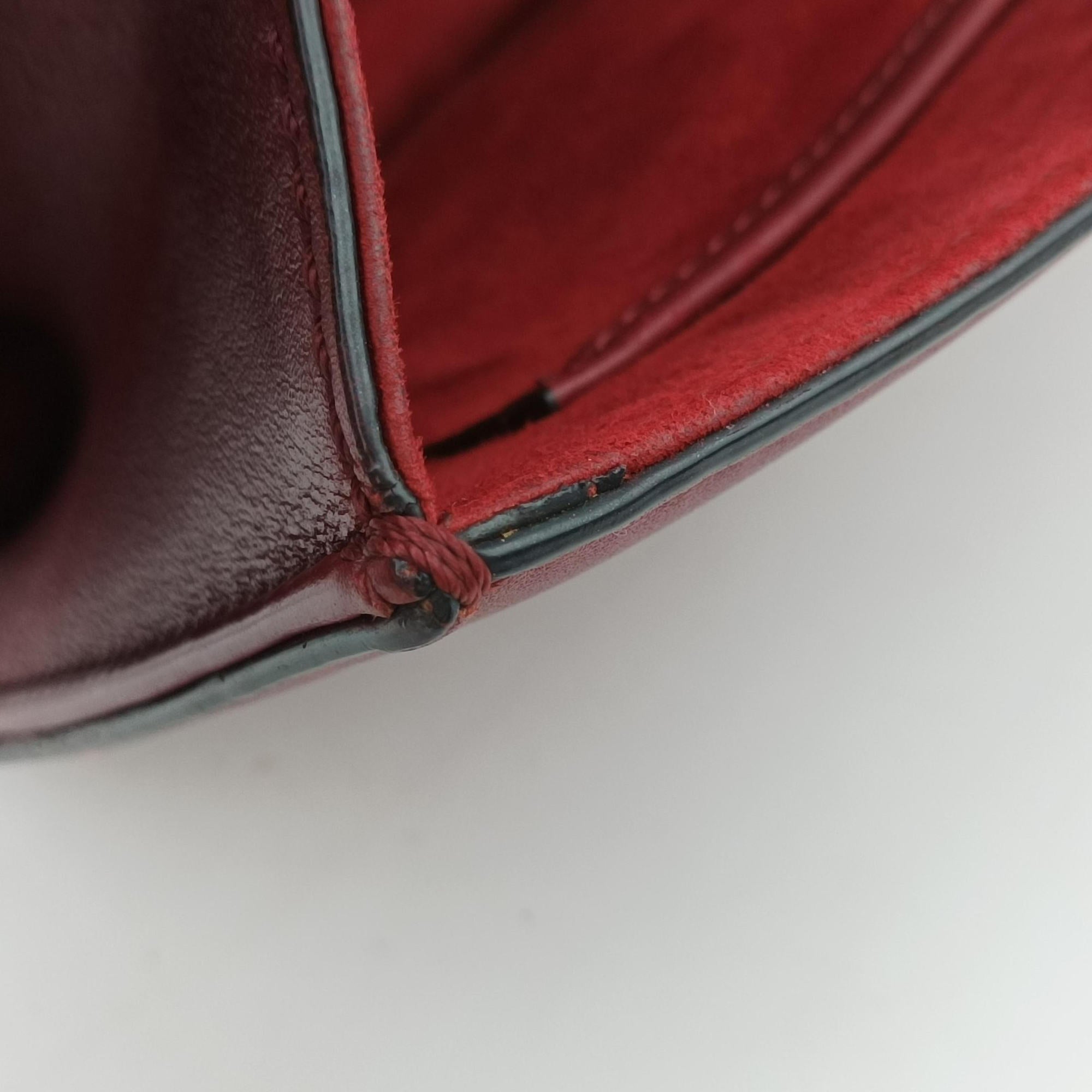 Pre-owned Valentino Rockstud Glam Lock Red Leather  shoulderbag | stylenewstar