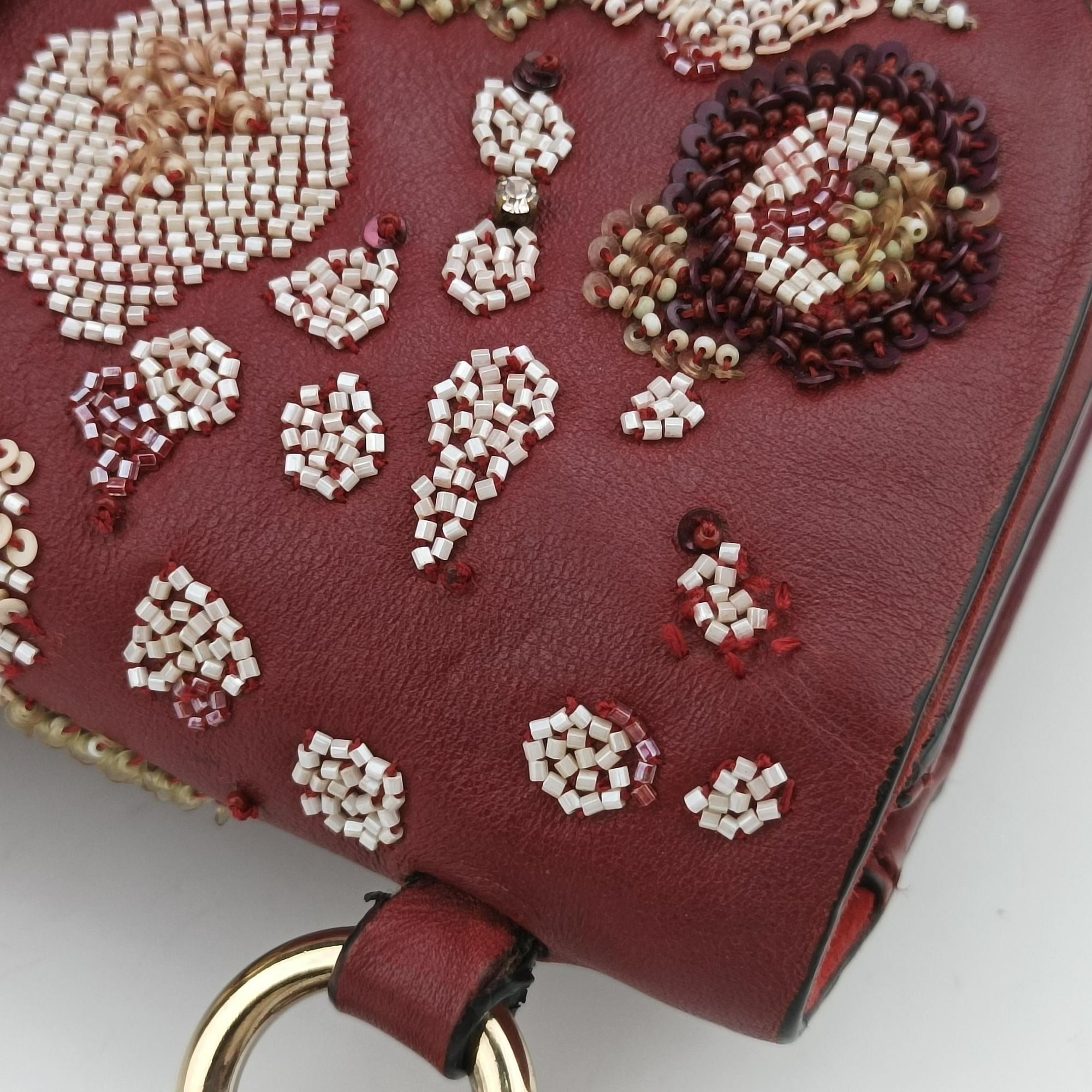 Pre-owned Valentino Rockstud Glam Lock Red Leather  shoulderbag | stylenewstar