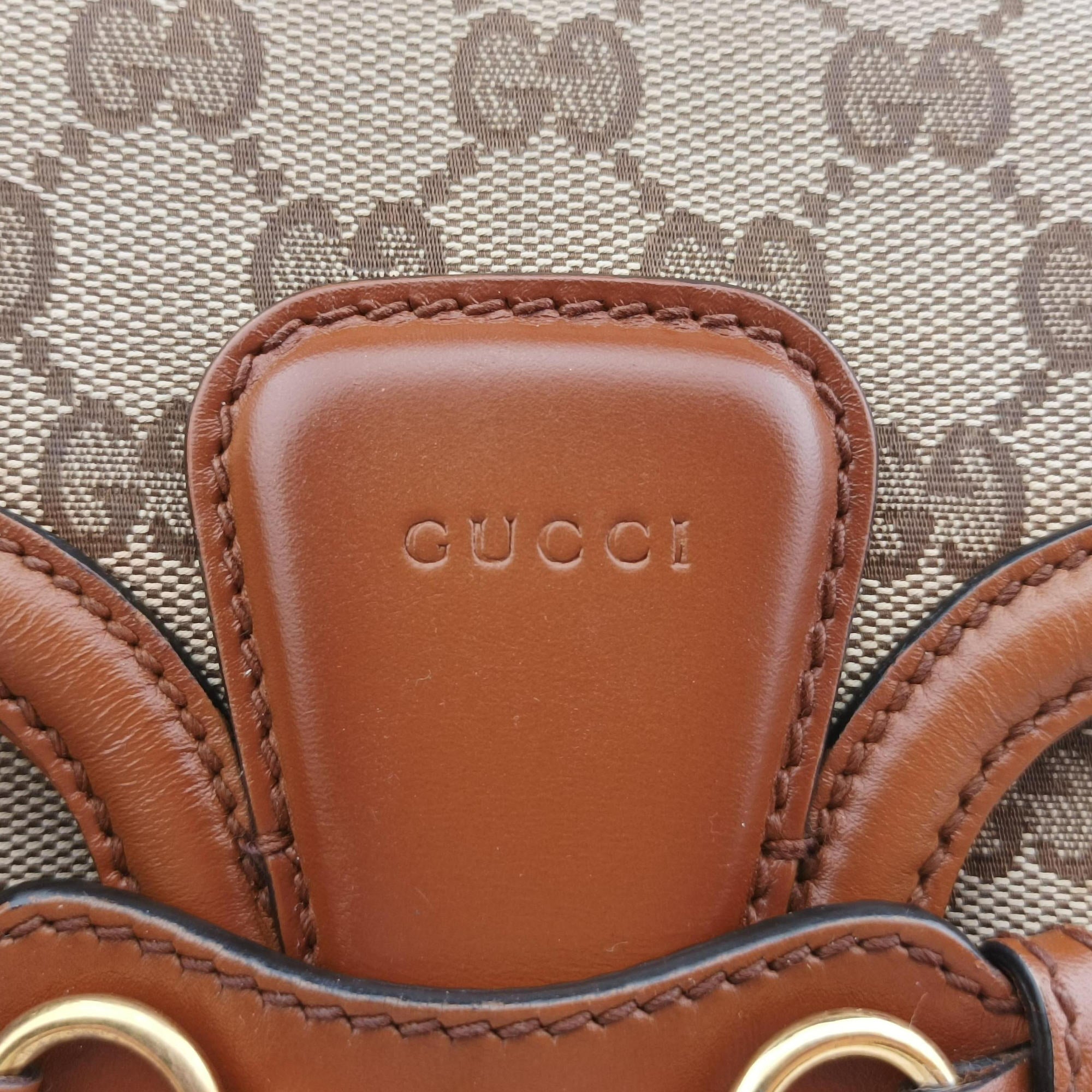 Pre-owned Gucci Lady Web Brown canvas×leather 384821 shoulderbag | stylenewstar