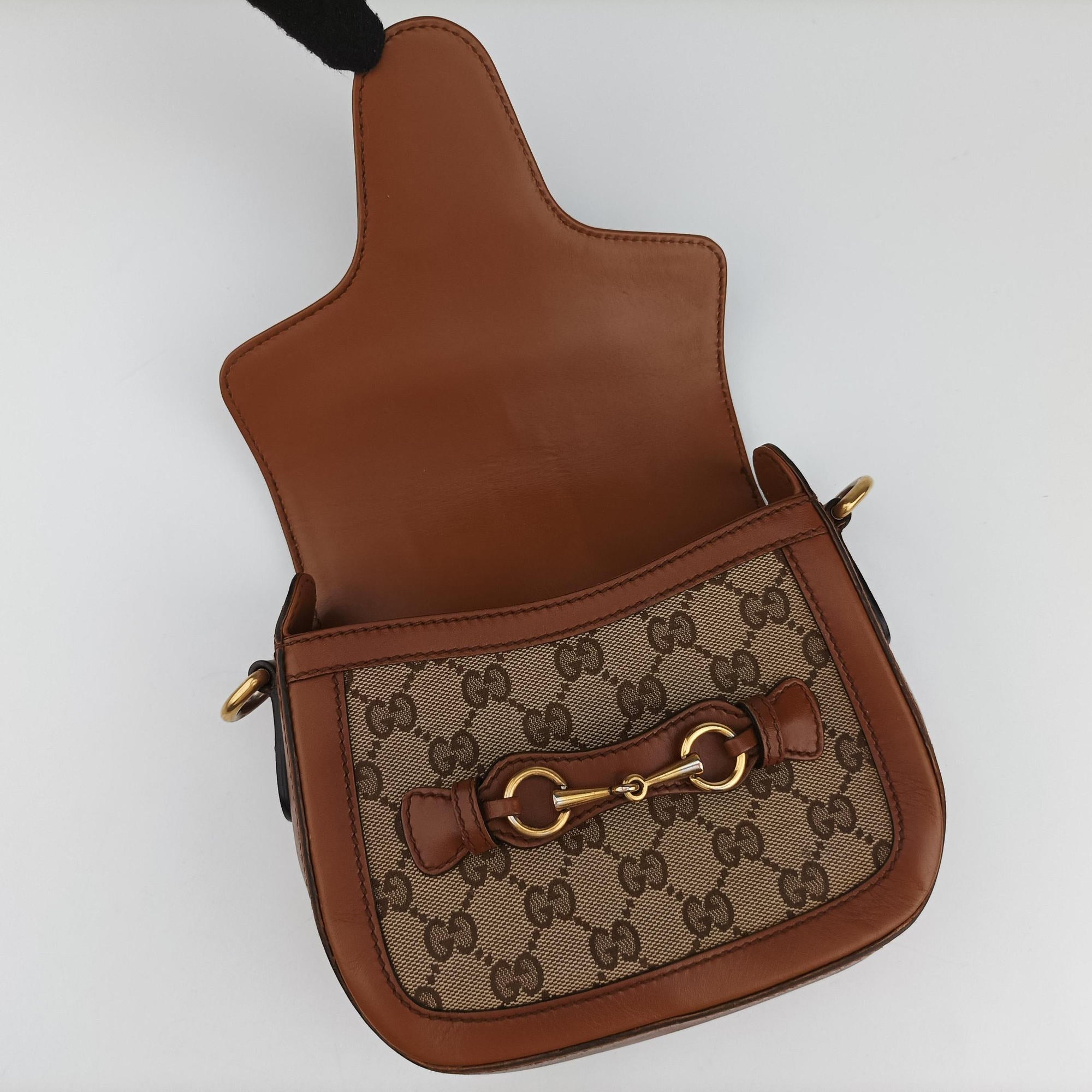 Pre-owned Gucci Lady Web Brown canvas×leather 384821 shoulderbag | stylenewstar