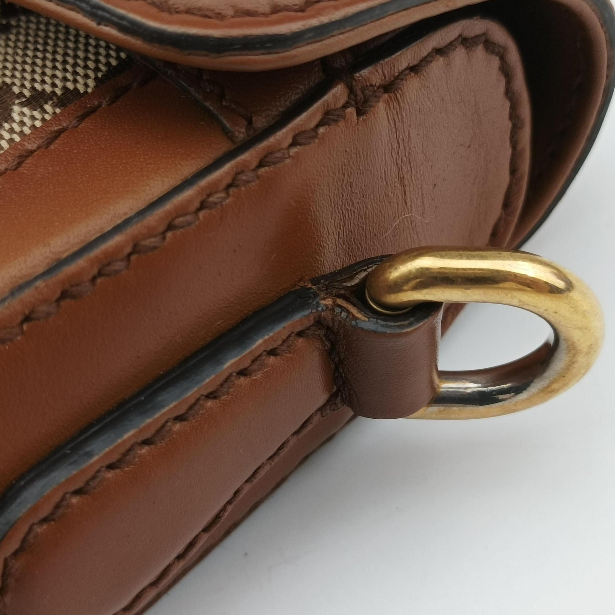 Pre-owned Gucci Lady Web Brown canvas×leather 384821 shoulderbag | stylenewstar