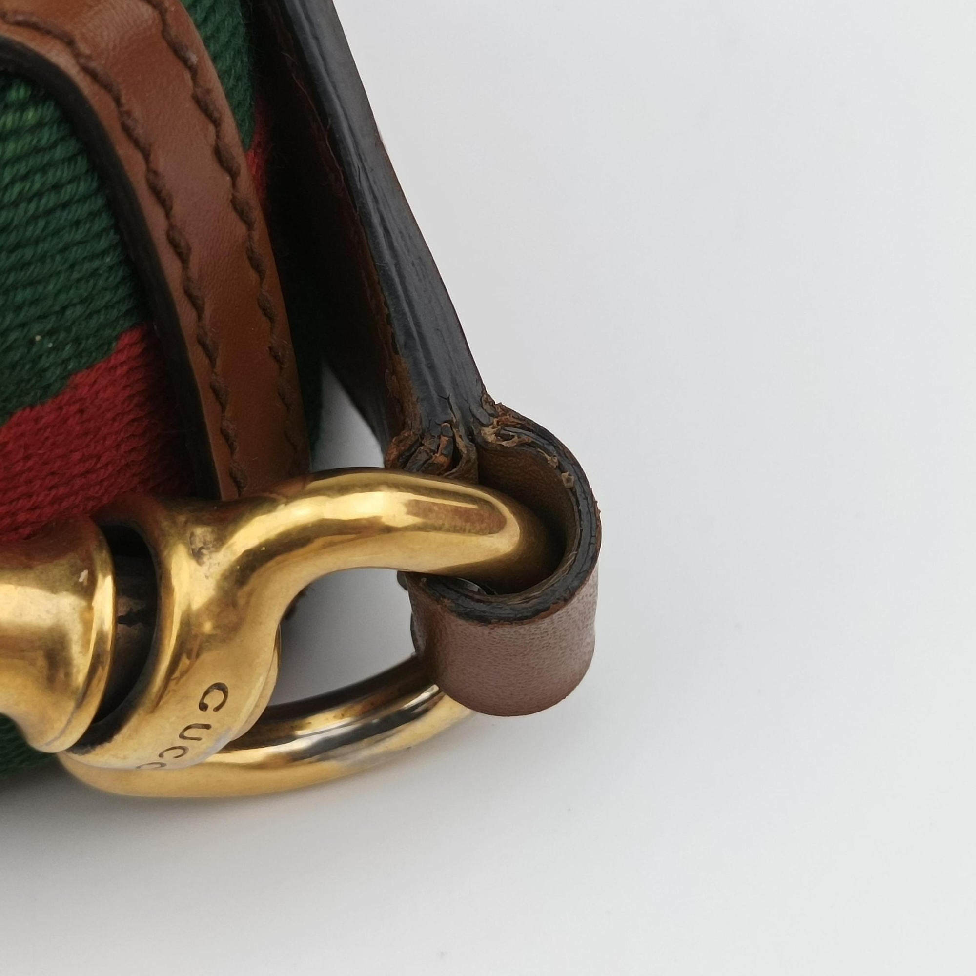 Pre-owned Gucci Lady Web Brown canvas×leather 384821 shoulderbag | stylenewstar