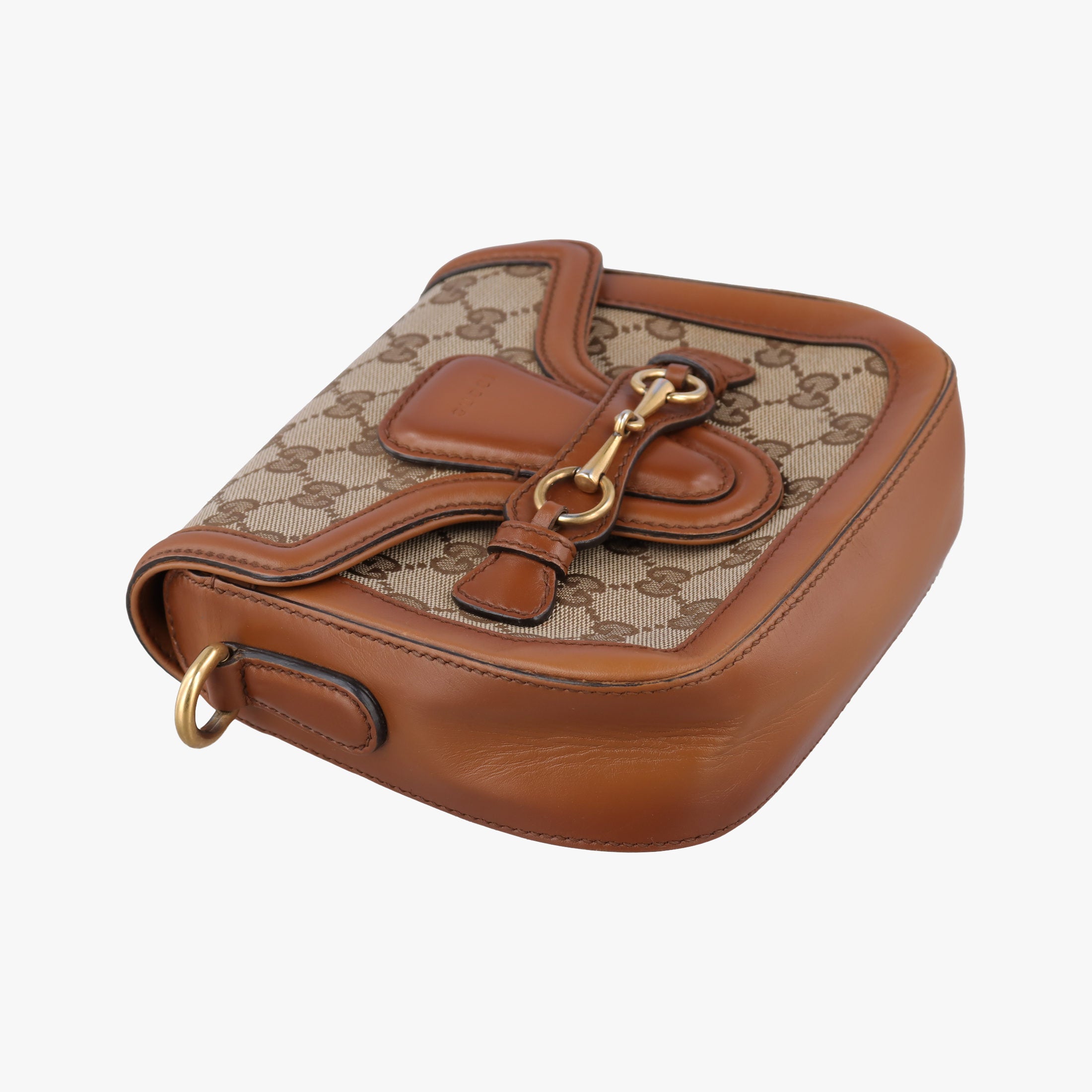 Pre-owned Gucci Lady Web Brown canvas×leather 384821 shoulderbag | stylenewstar