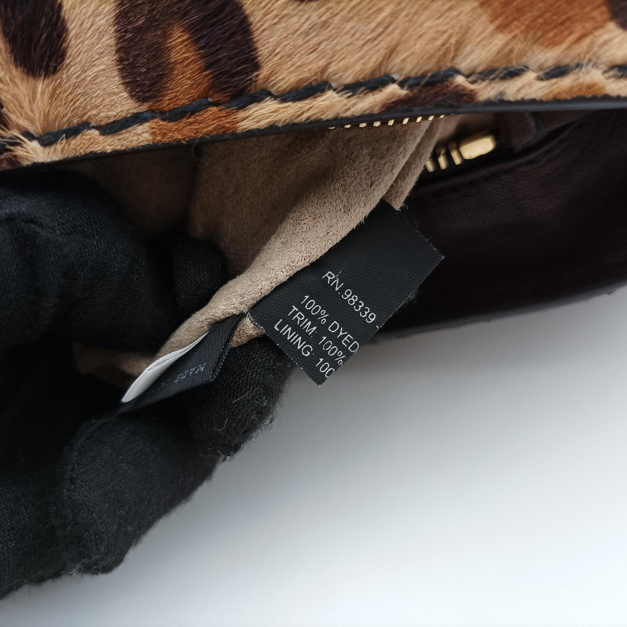 Vintage Prada Leopard Print Brown×Multicolour ponyhair  shoulderbag | stylenewstar