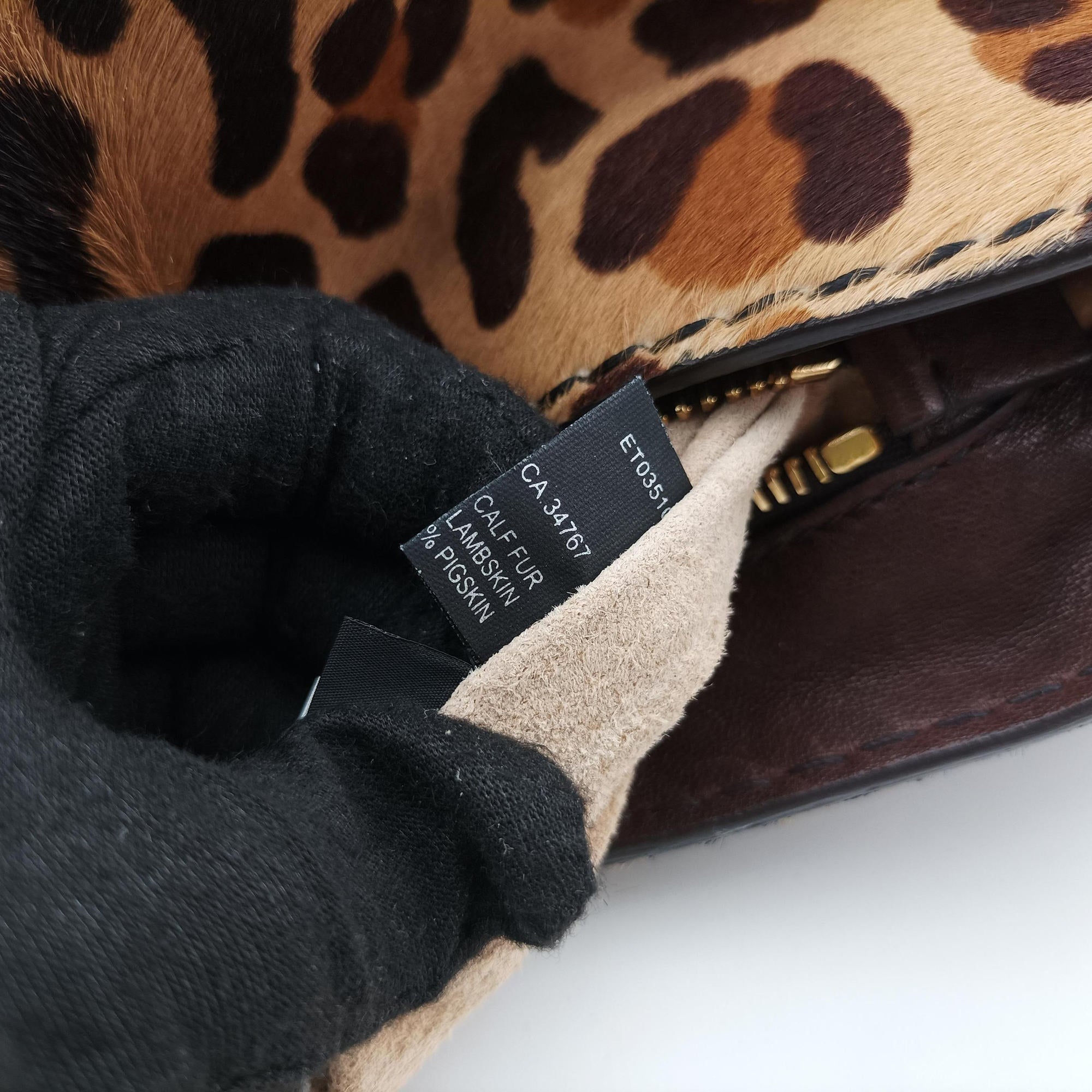 Vintage Prada Leopard Print Brown×Multicolour ponyhair  shoulderbag | stylenewstar