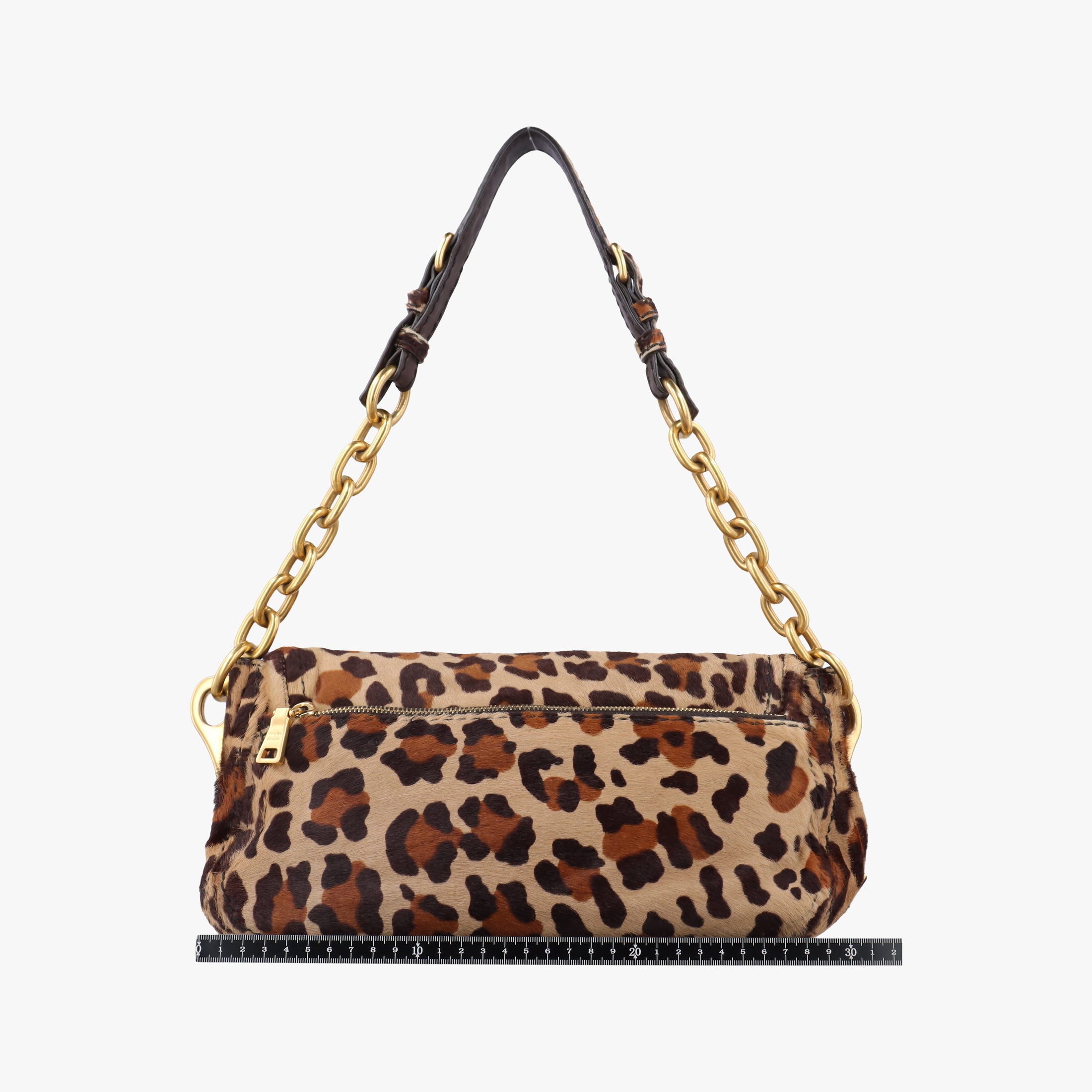 Vintage Prada Leopard Print Brown×Multicolour ponyhair  shoulderbag | stylenewstar