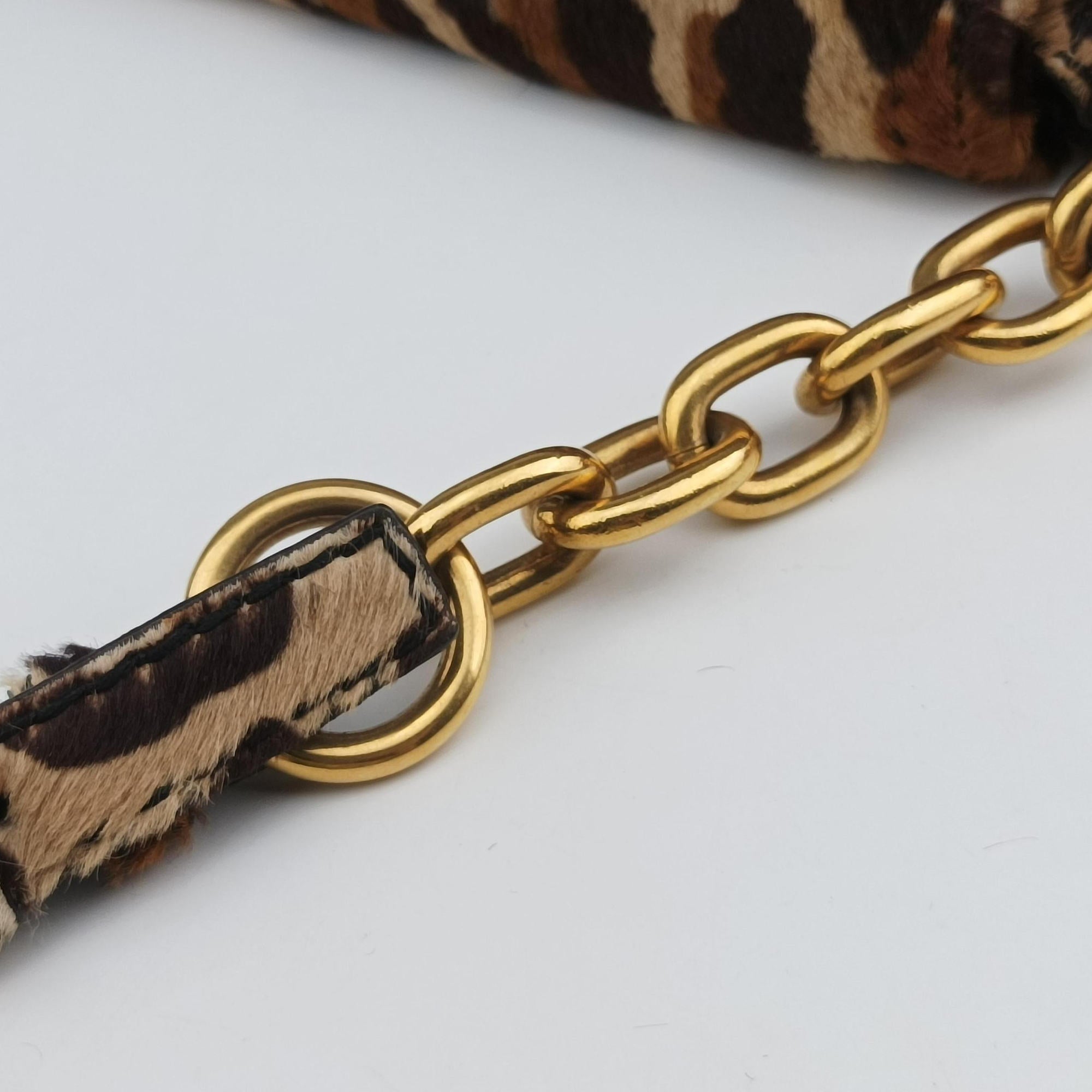 Vintage Prada Leopard Print Brown×Multicolour ponyhair  shoulderbag | stylenewstar
