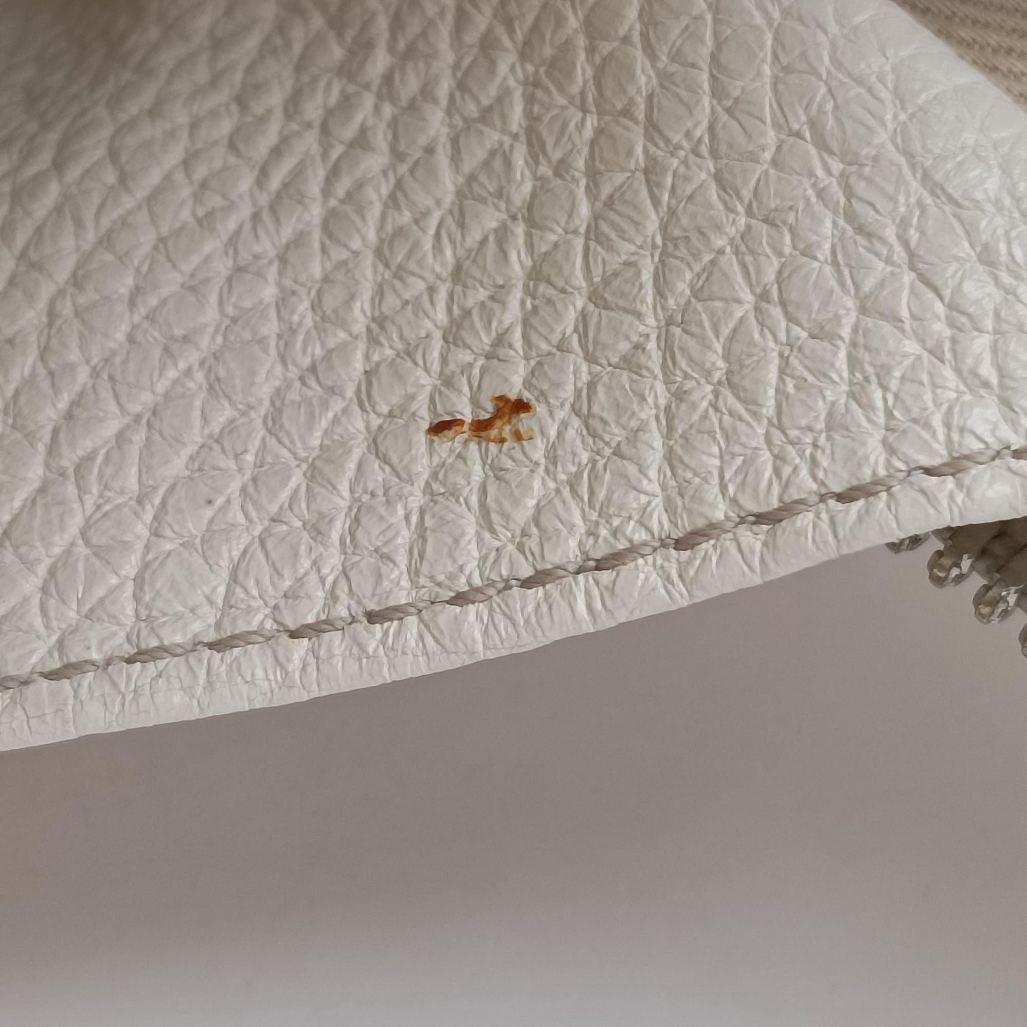 Pre-owned Dolce & Gabbana Flower Motif Rhinestone Lock WhitexMulticolour Leather  shoulderbag | stylenewstar