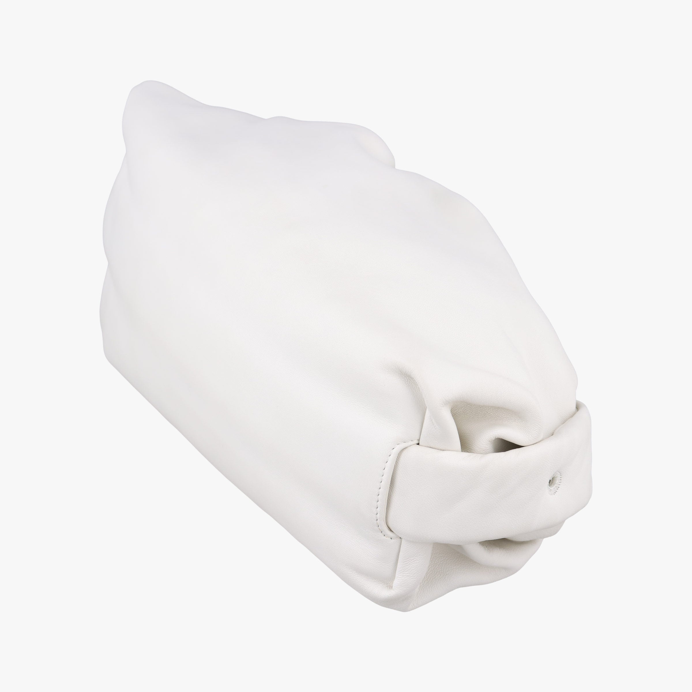 Pre-owned Bottega Veneta The Pouch White lambskin  shoulderbag | stylenewstar