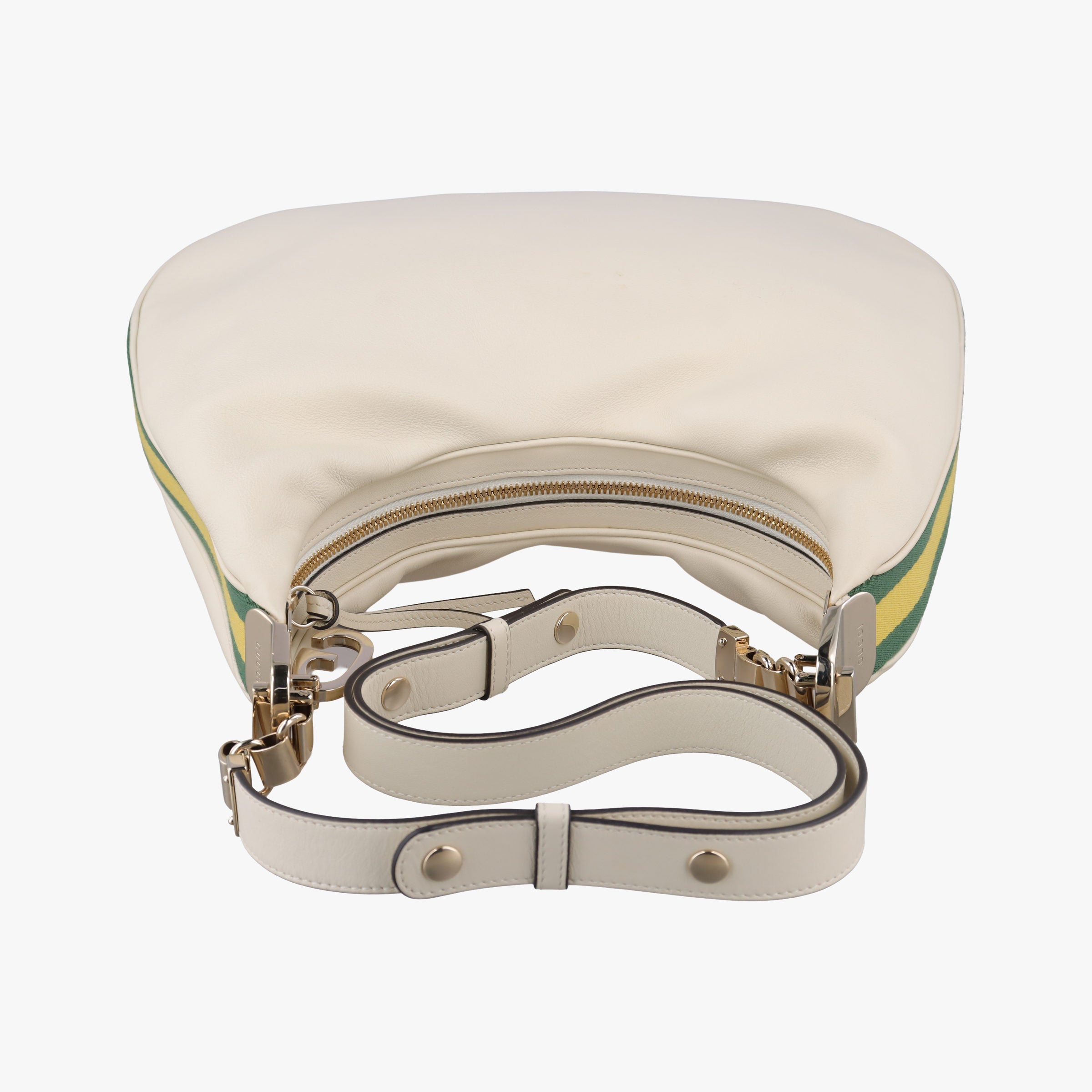 Pre-owned Gucci Attache G-Shaped Hook White Leather 702823 shoulderbag | stylenewstar