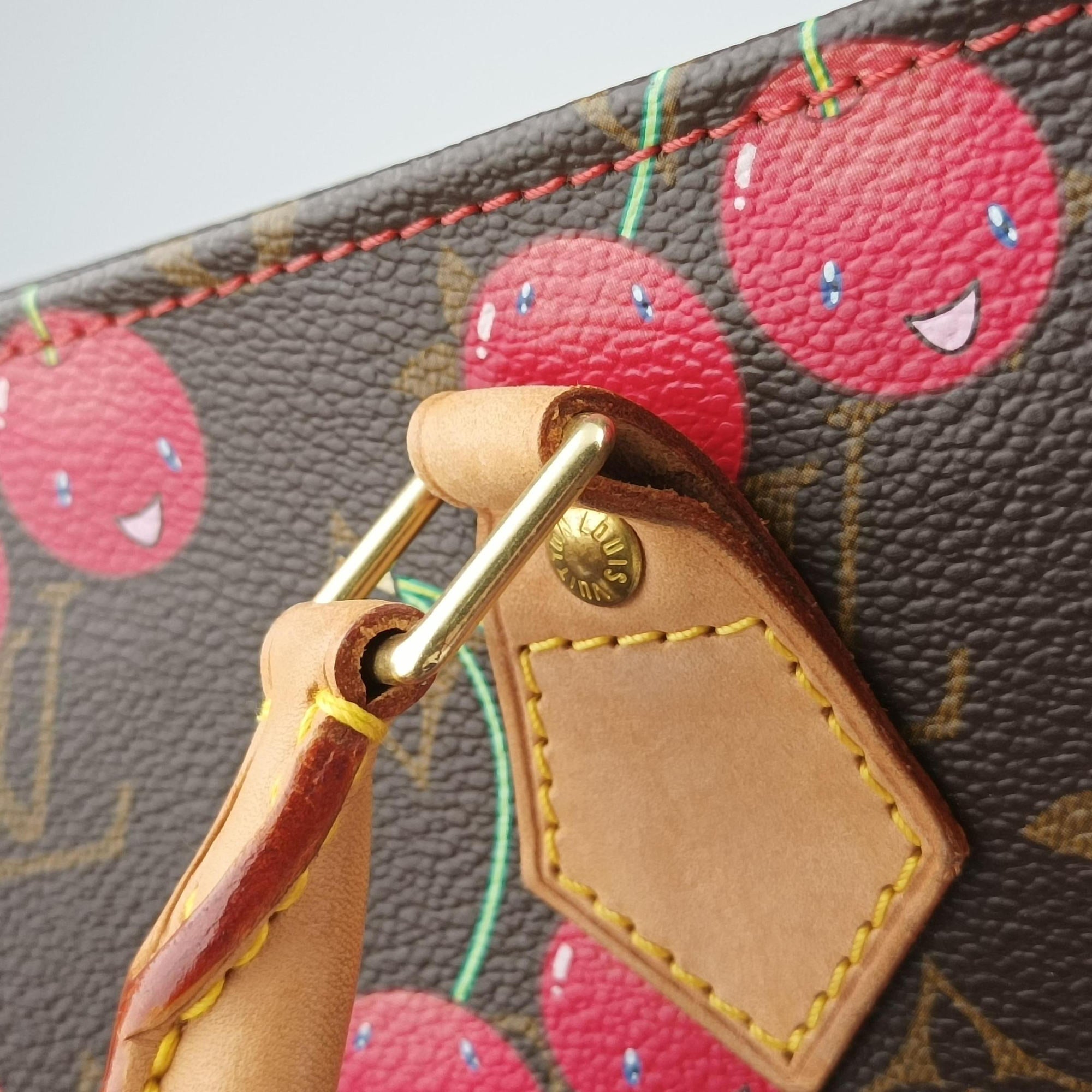 Secondhand Louis Vuitton Cherry Sac Plat Brown×Cherry Print Monogram Canvas M95010 handbag | stylenewstar