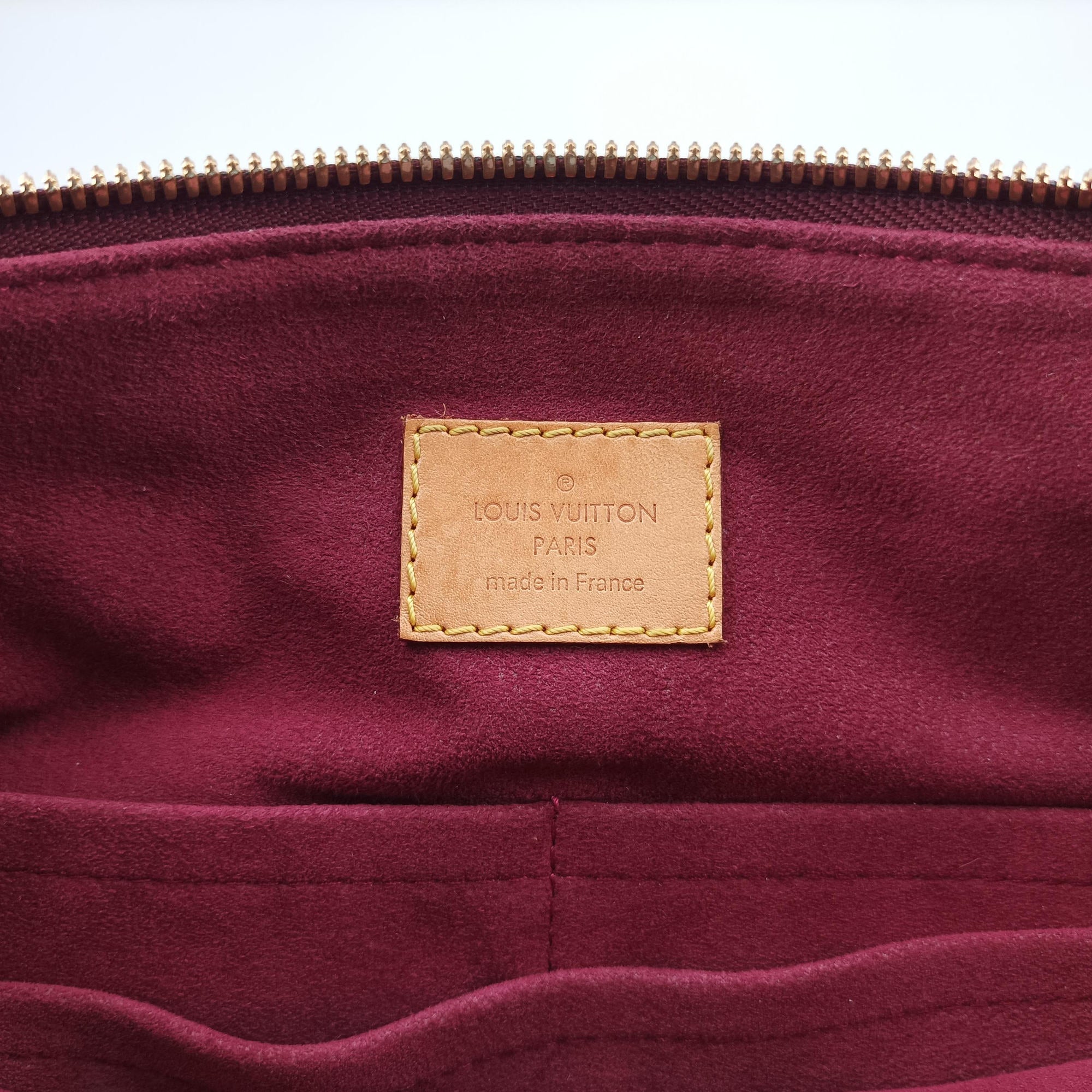 Pre-owned Louis Vuitton PALLAS brown×RAISIN Monogram Canvas×calf leather M41599 shoulderbag | stylenewstar