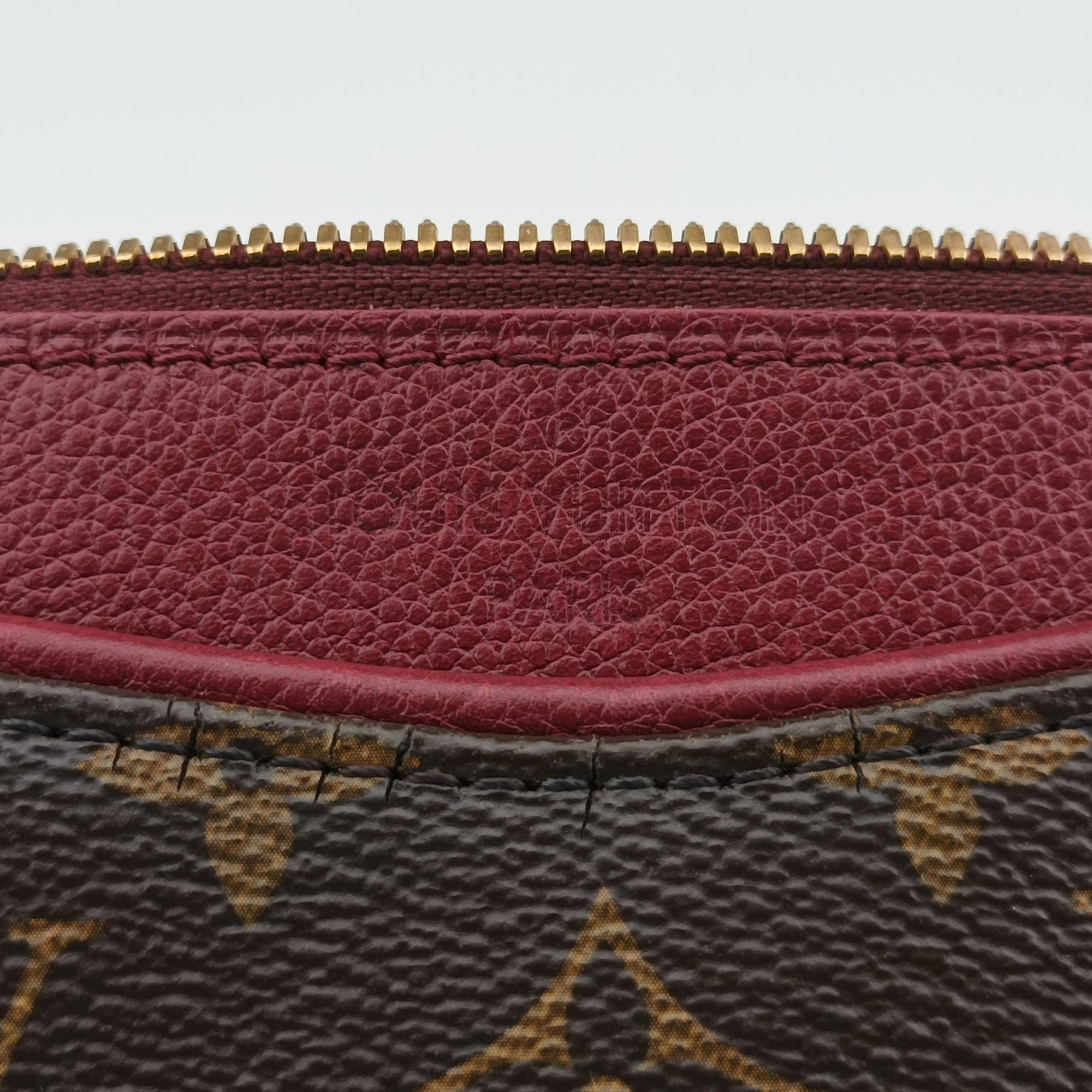 Pre-owned Louis Vuitton PALLAS brown×RAISIN Monogram Canvas×calf leather M41599 shoulderbag | stylenewstar