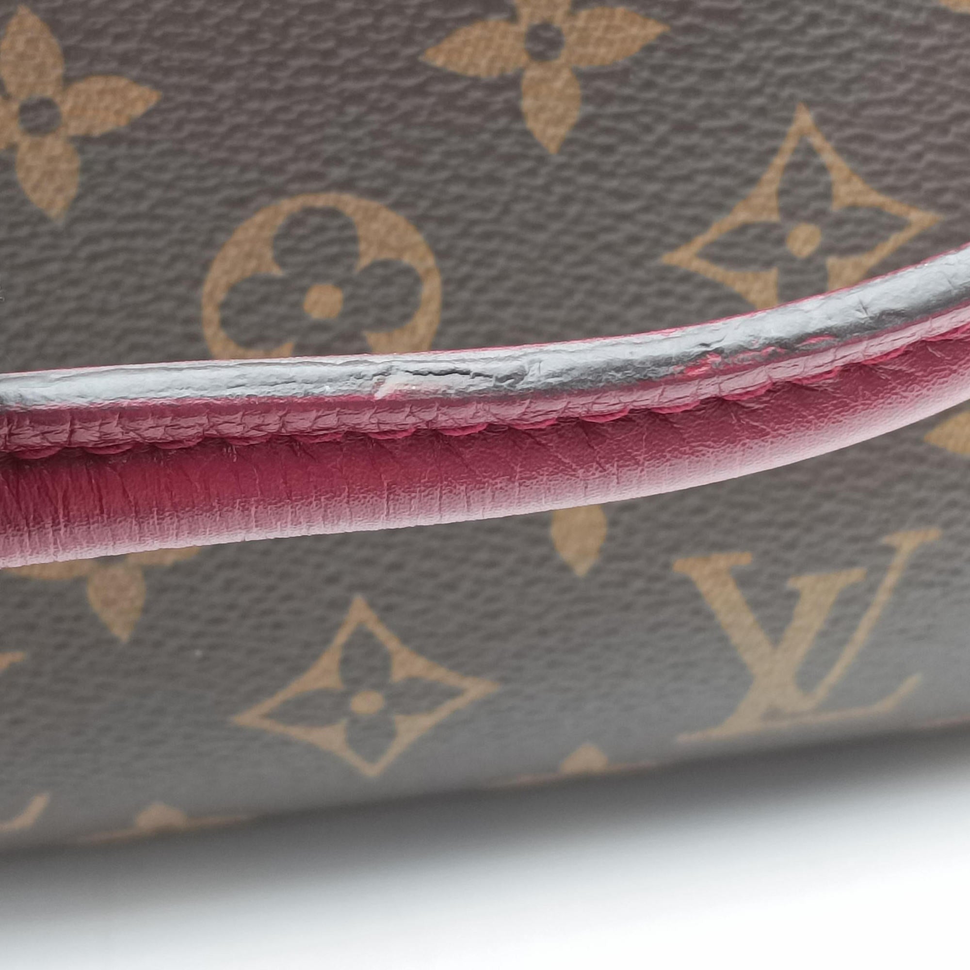 Pre-owned Louis Vuitton PALLAS brown×RAISIN Monogram Canvas×calf leather M41599 shoulderbag | stylenewstar