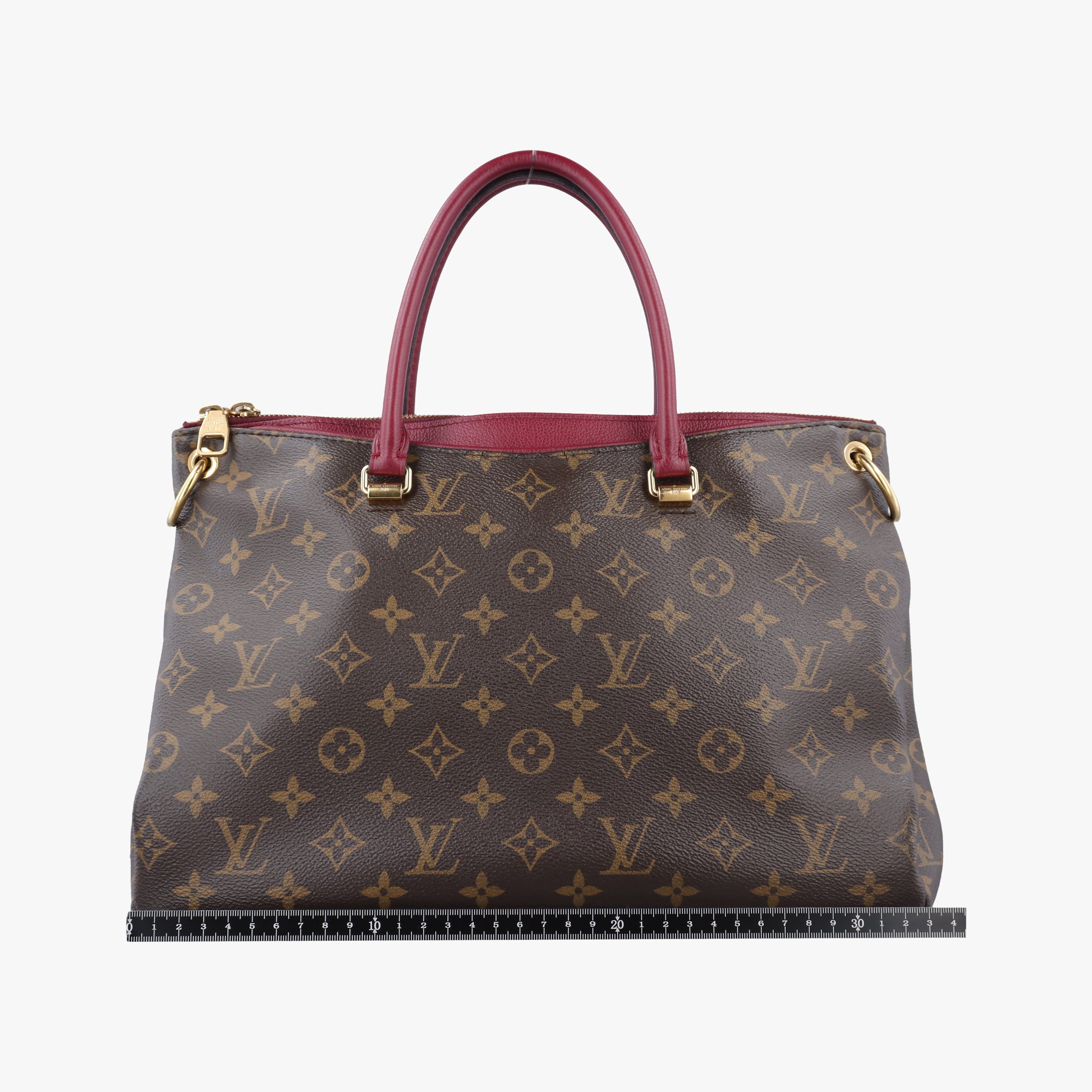 Pre-owned Louis Vuitton PALLAS brown×RAISIN Monogram Canvas×calf leather M41599 shoulderbag | stylenewstar
