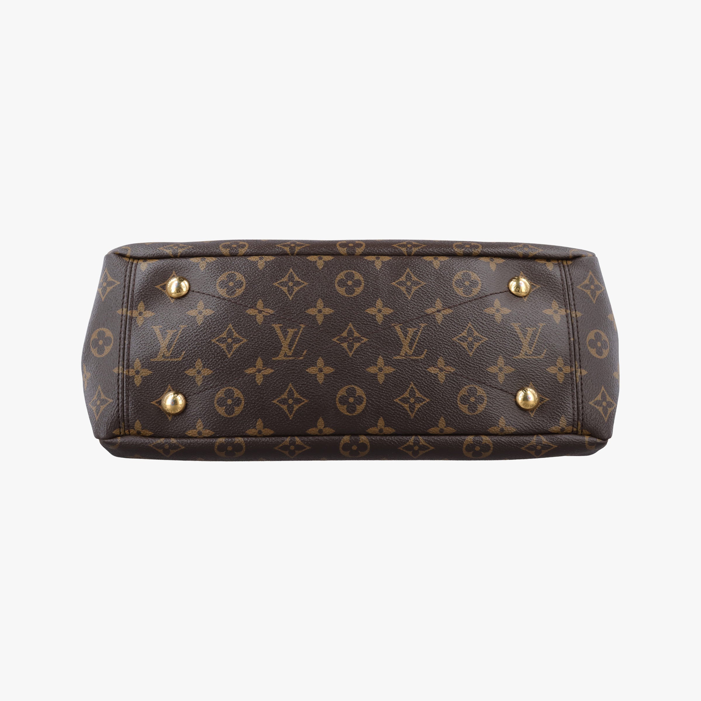 Pre-owned Louis Vuitton PALLAS brown×RAISIN Monogram Canvas×calf leather M41599 shoulderbag | stylenewstar