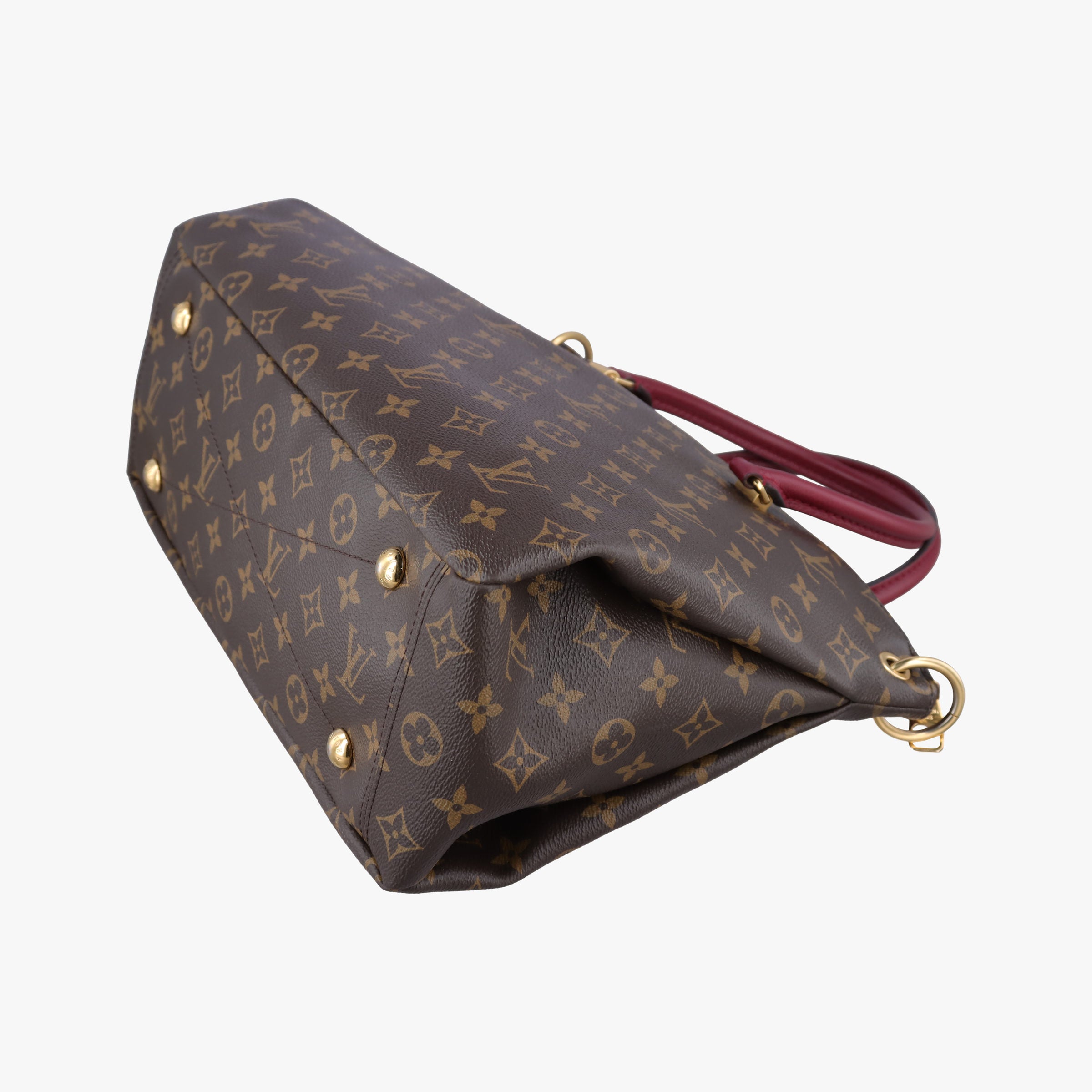 Pre-owned Louis Vuitton PALLAS brown×RAISIN Monogram Canvas×calf leather M41599 shoulderbag | stylenewstar