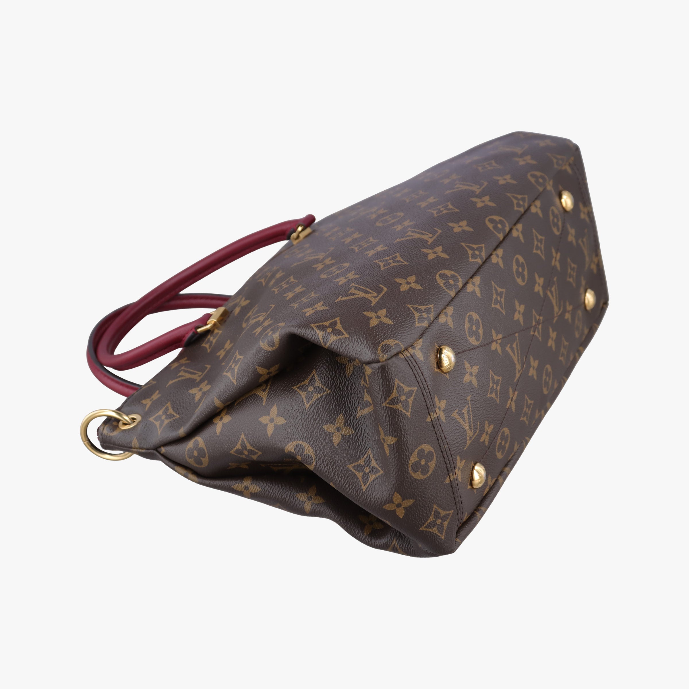 Pre-owned Louis Vuitton PALLAS brown×RAISIN Monogram Canvas×calf leather M41599 shoulderbag | stylenewstar