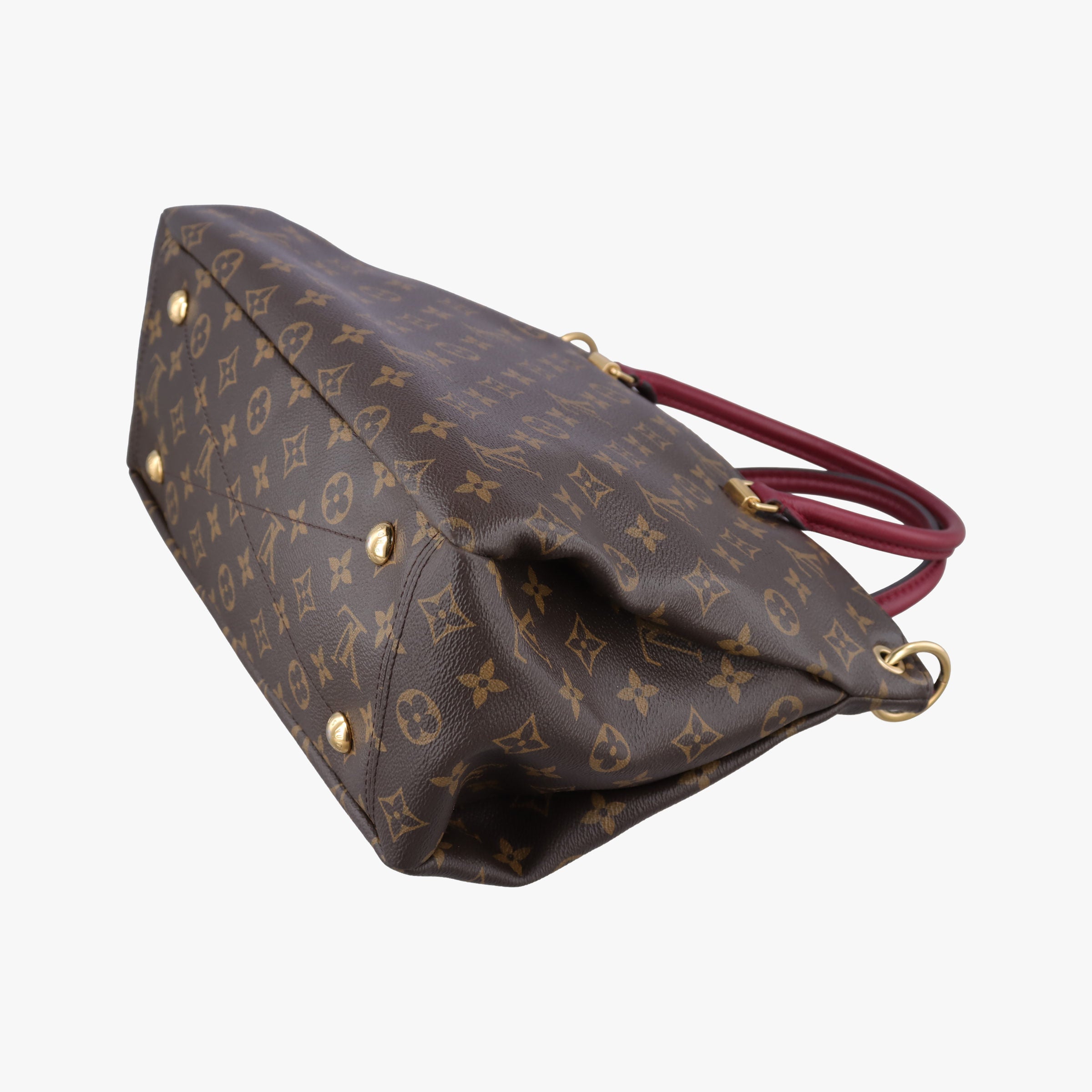 Pre-owned Louis Vuitton PALLAS brown×RAISIN Monogram Canvas×calf leather M41599 shoulderbag | stylenewstar